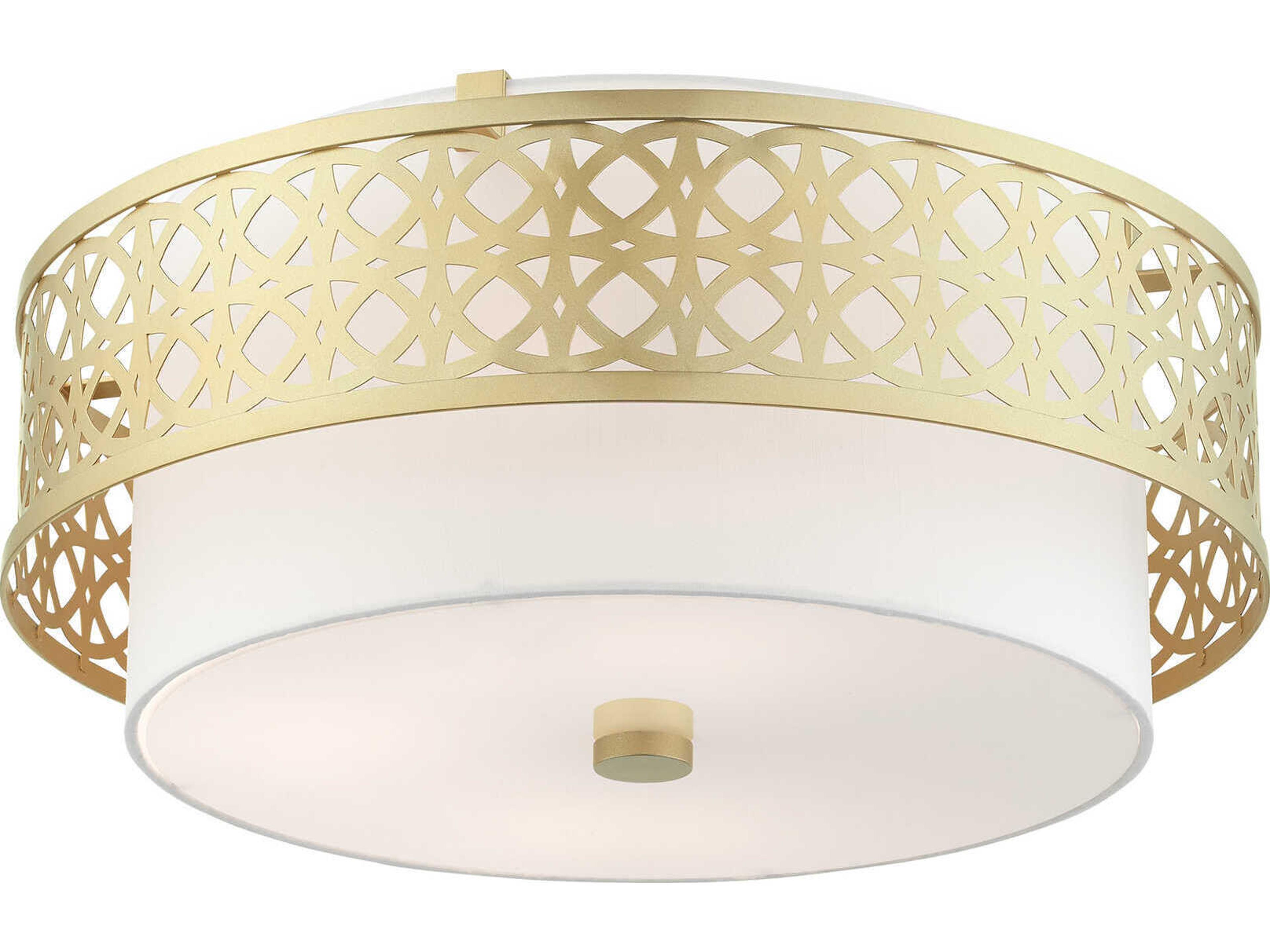 Livex Lighting Calinda 4-Light Soft Gold Drum Flush Mount