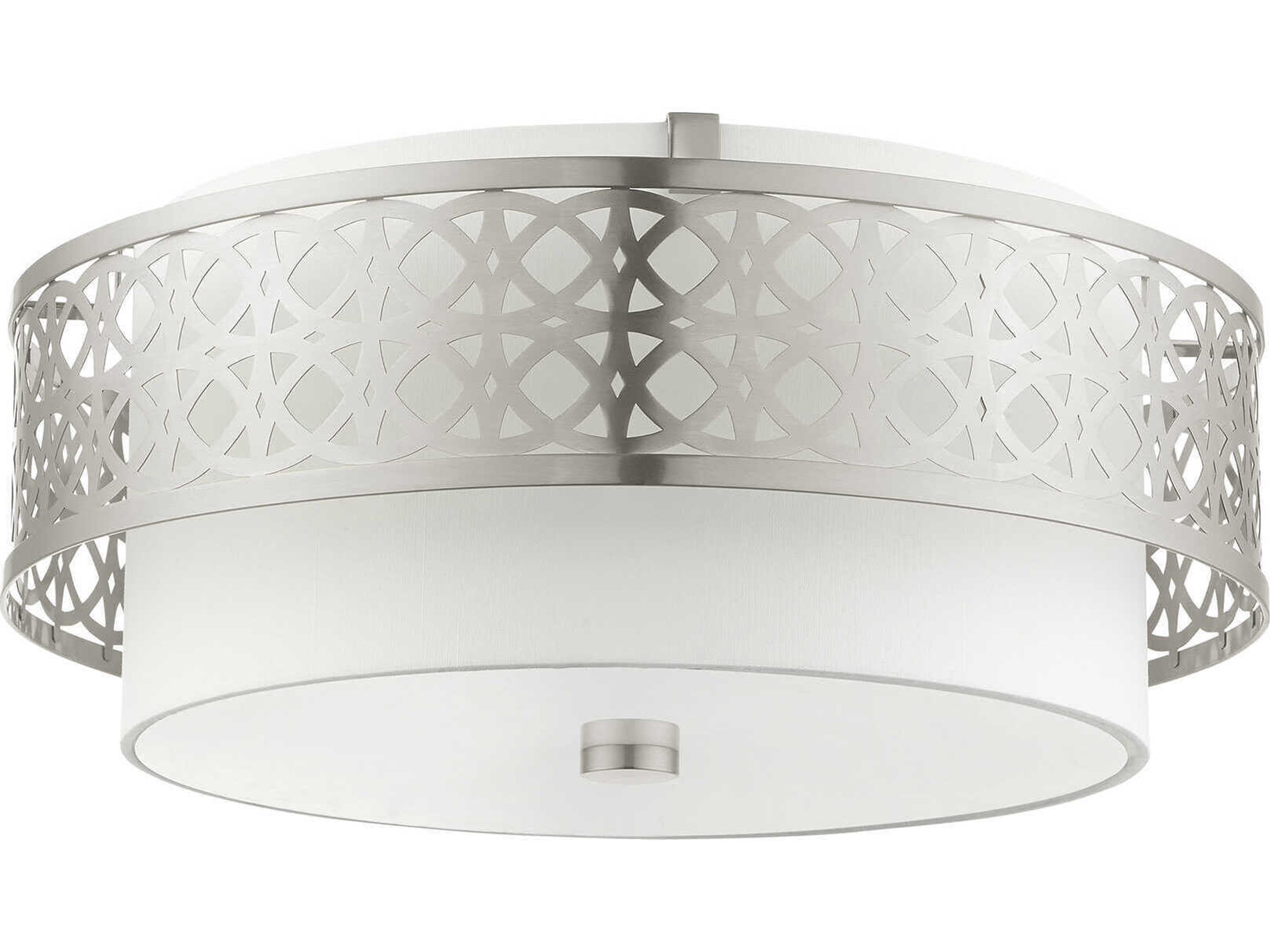 Livex Lighting Calinda 4-Light Brushed Nickel Drum Flush Mount