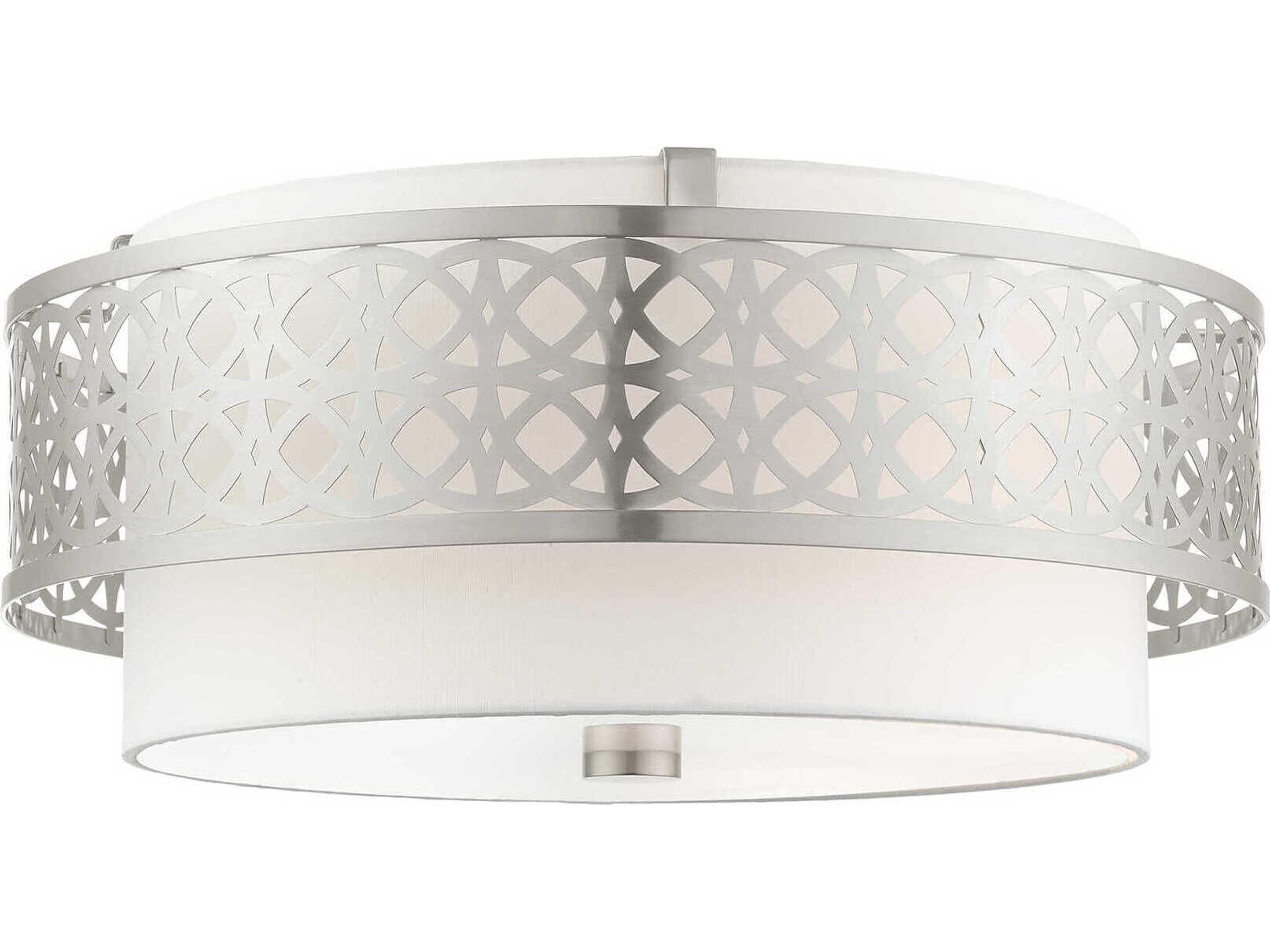 Livex Lighting Calinda 4-Light Brushed Nickel Drum Flush Mount