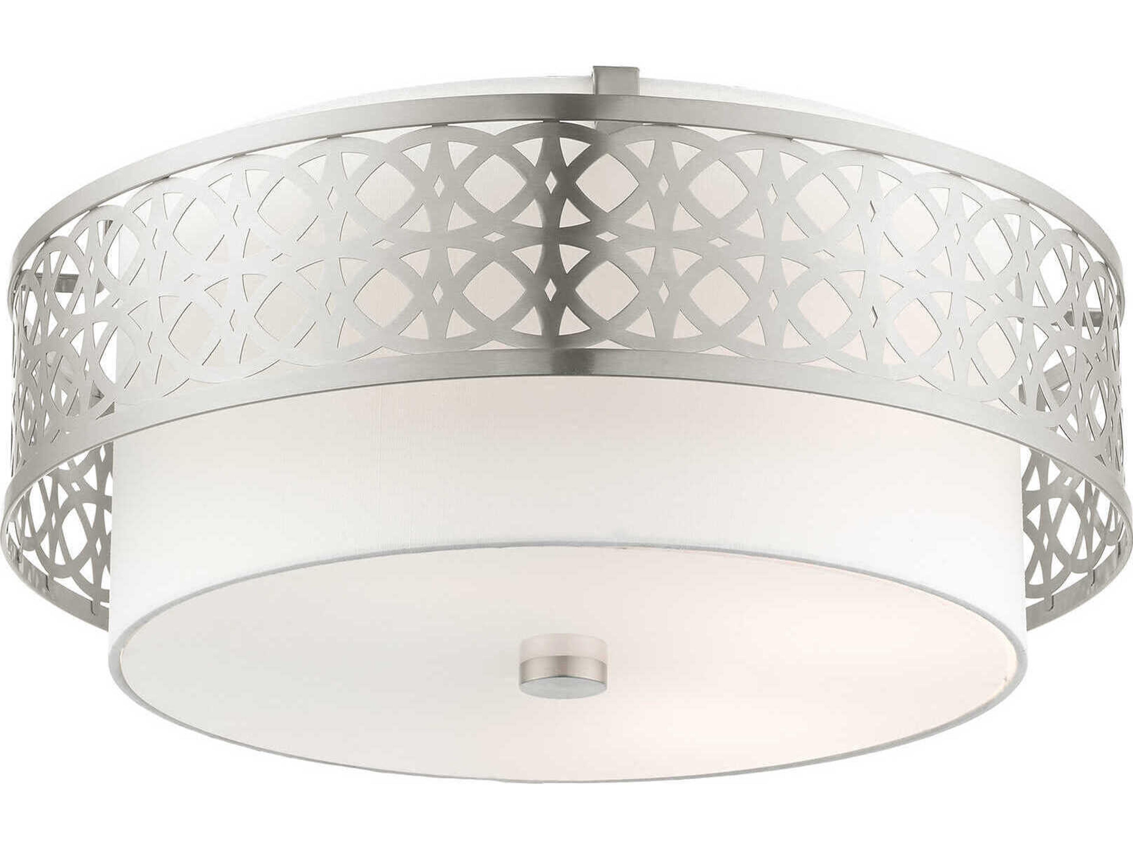 Livex Lighting Calinda 4-Light Brushed Nickel Drum Flush Mount