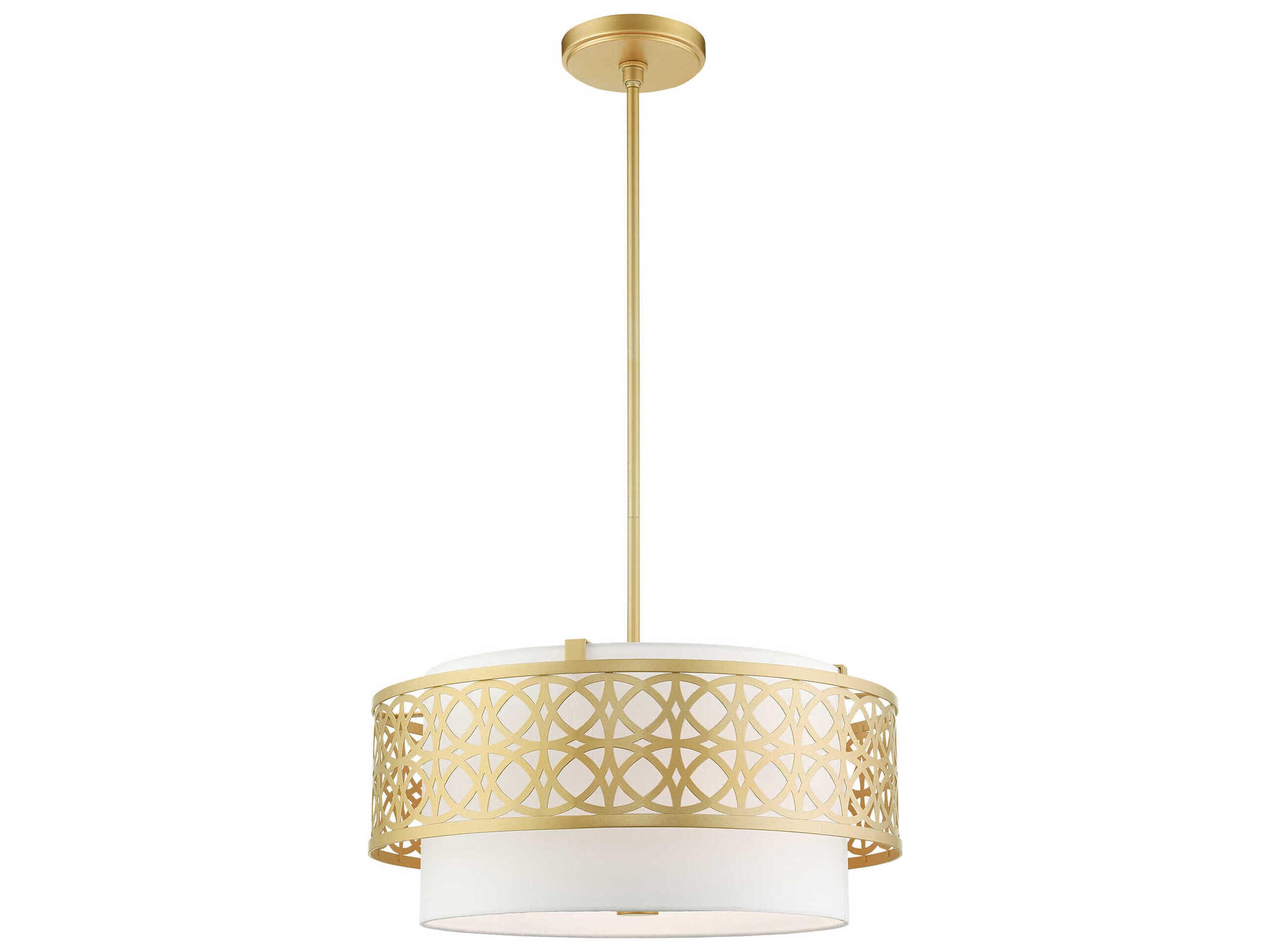 Calinda 4-Light Soft Gold Drum Pendant