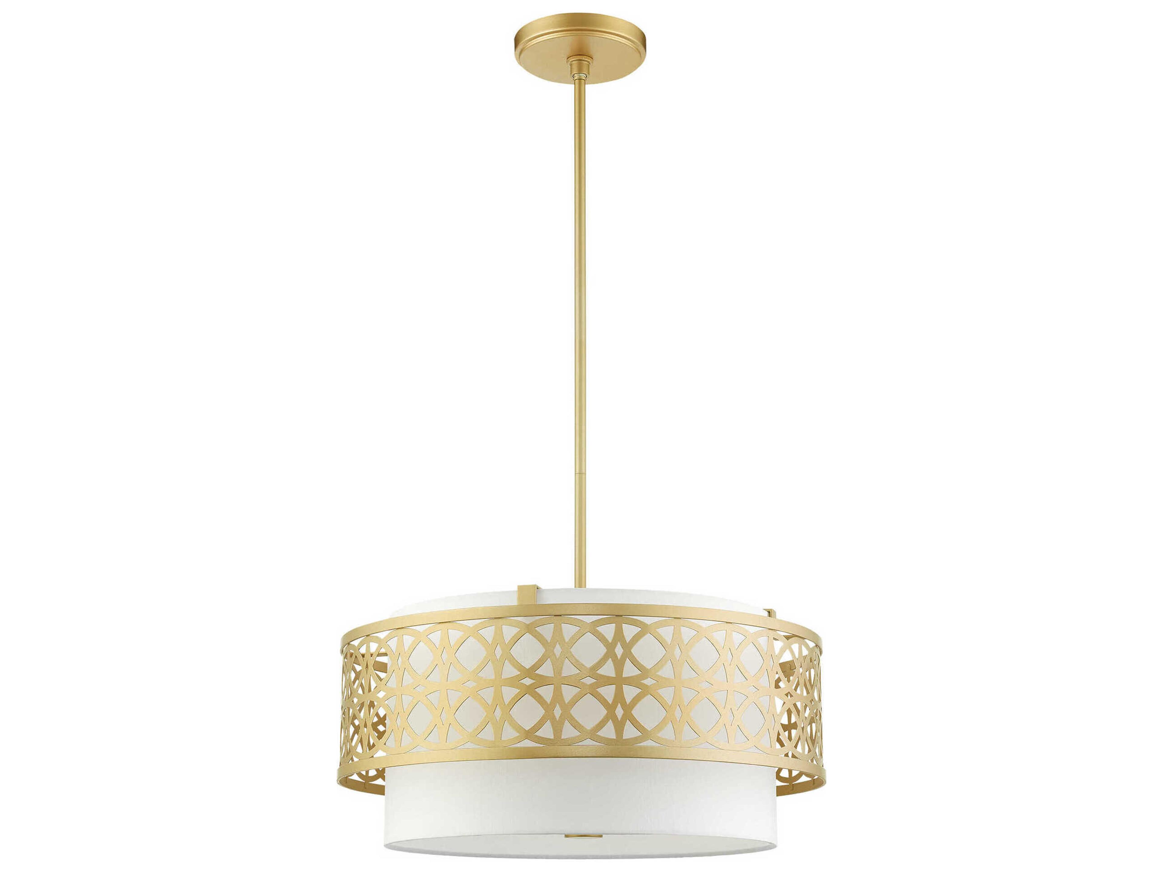 Livex Lighting Calinda 4-Light Soft Gold Drum Pendant