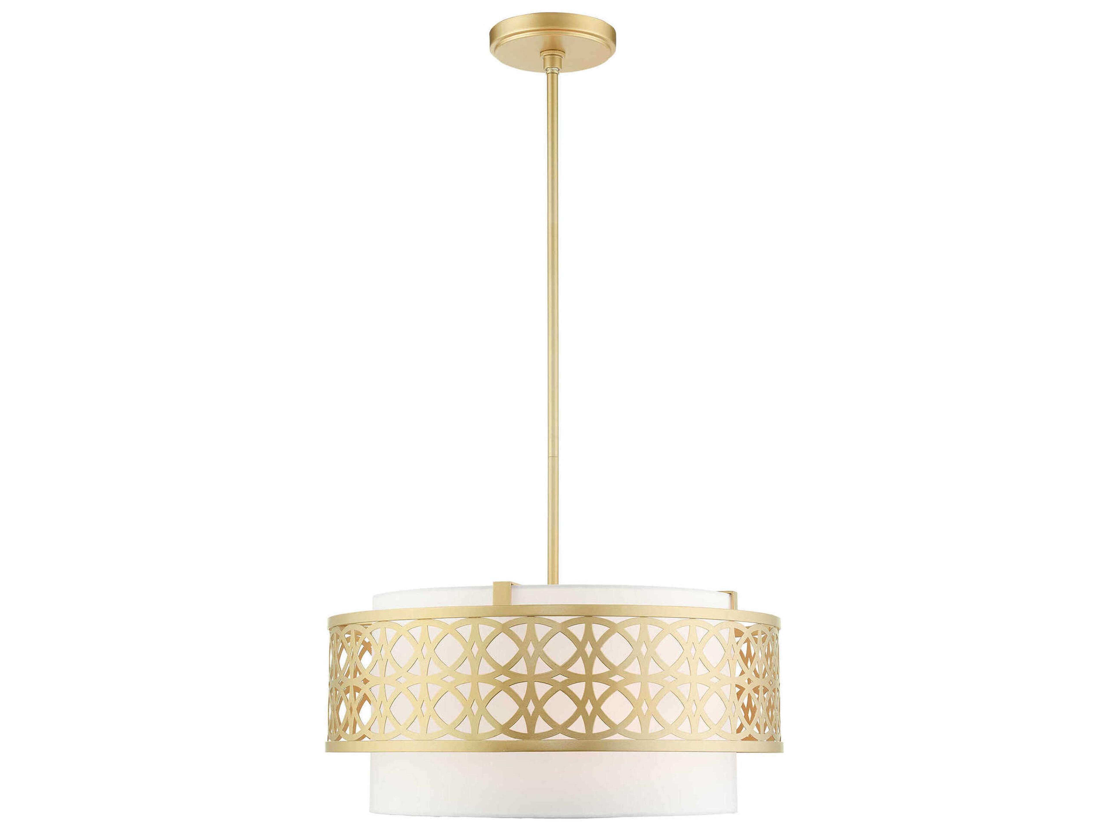 Livex Lighting Calinda 4-Light Soft Gold Drum Pendant