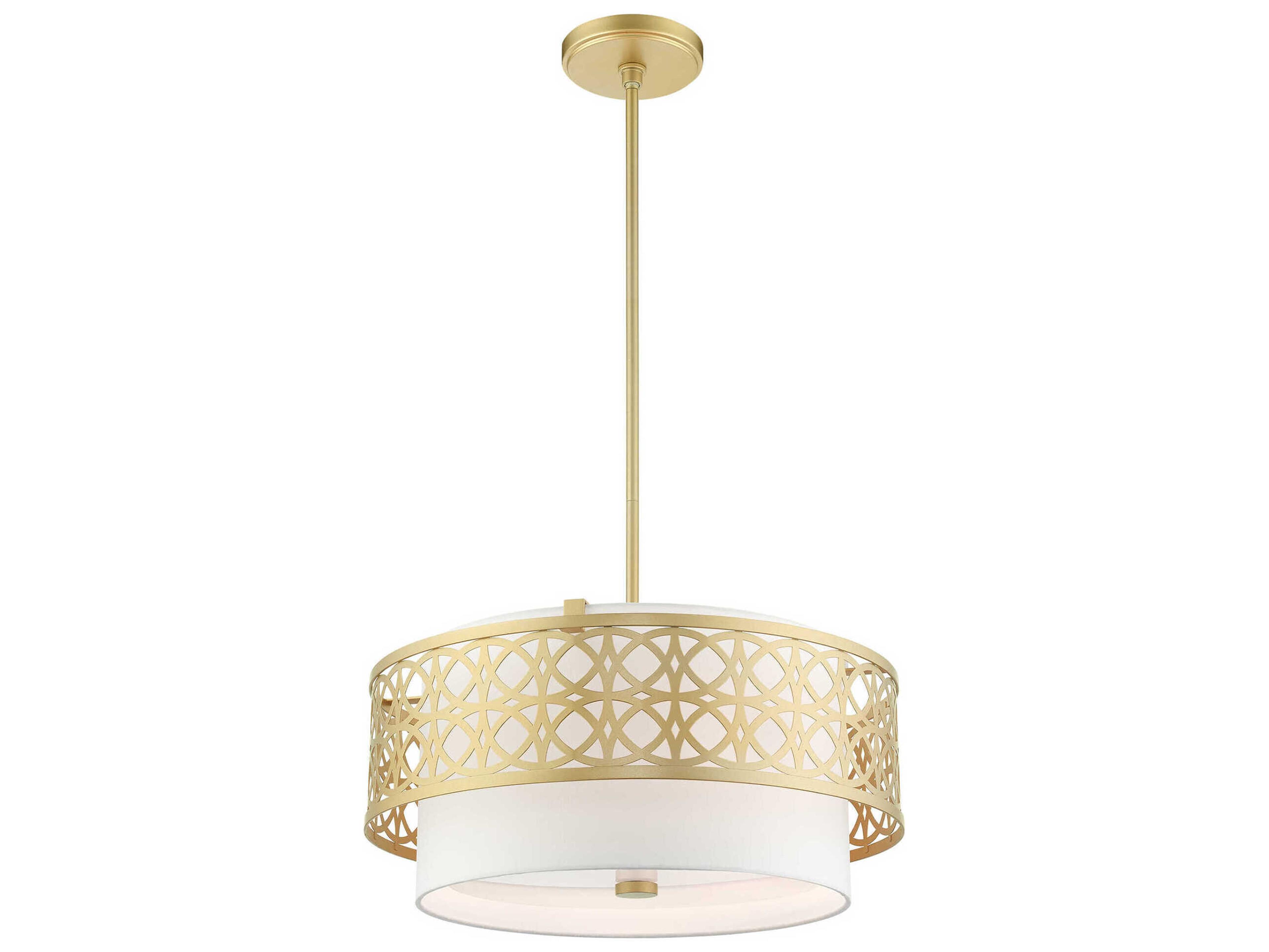 Livex Lighting Calinda 4-Light Soft Gold Drum Pendant