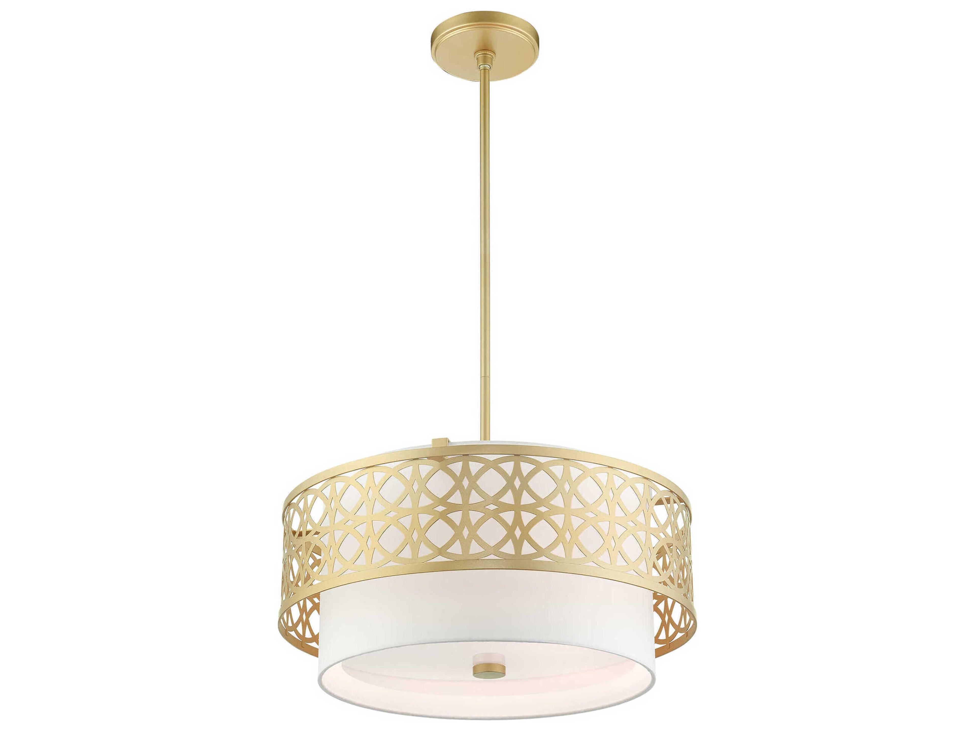 Livex Lighting Calinda 4-Light Soft Gold Drum Pendant
