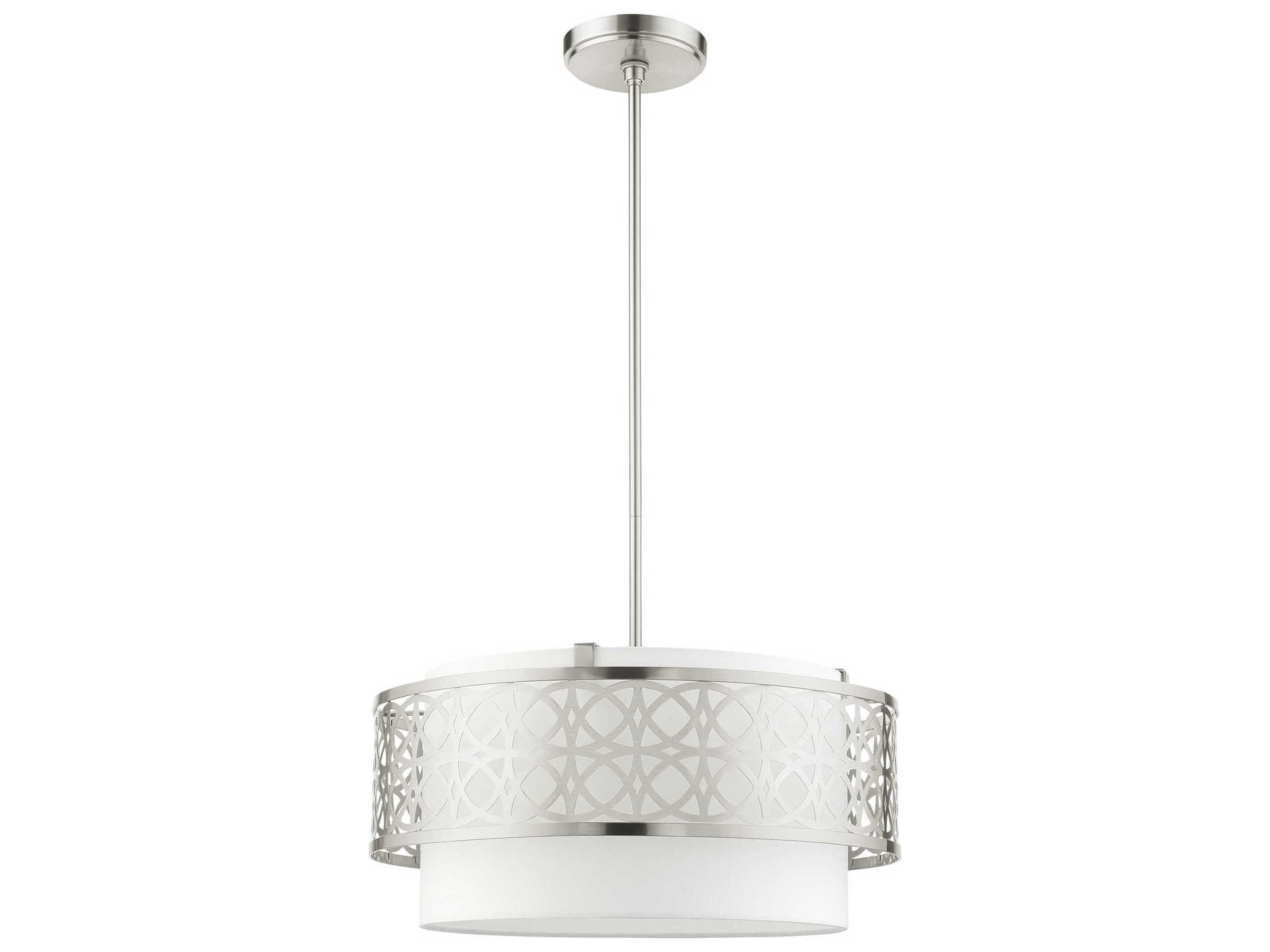 Livex Lighting Calinda 4-Light Brushed Nickel Drum Pendant