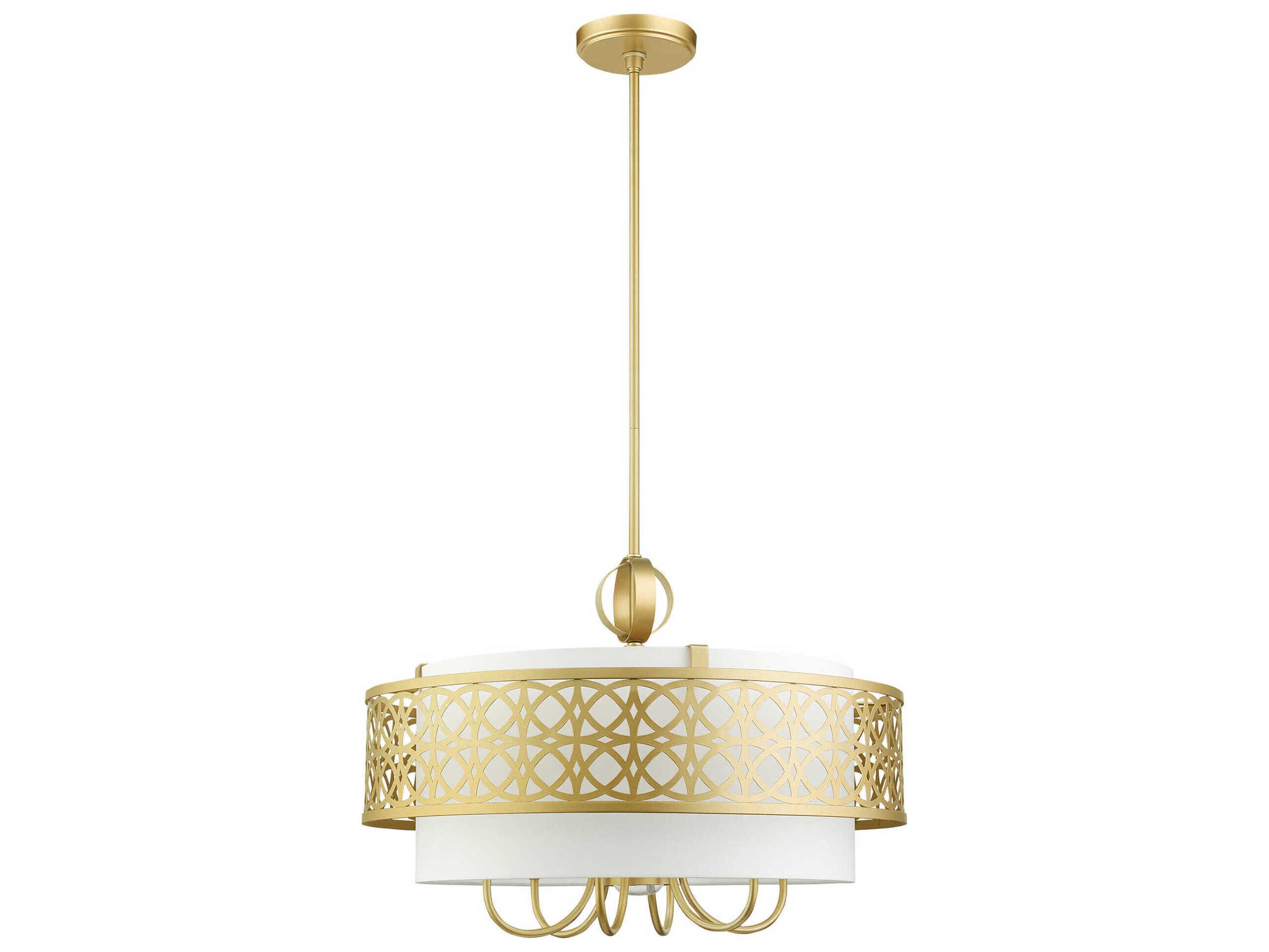 Livex Lighting Calinda 7-Light Soft Gold Candelabra Drum Chandelier