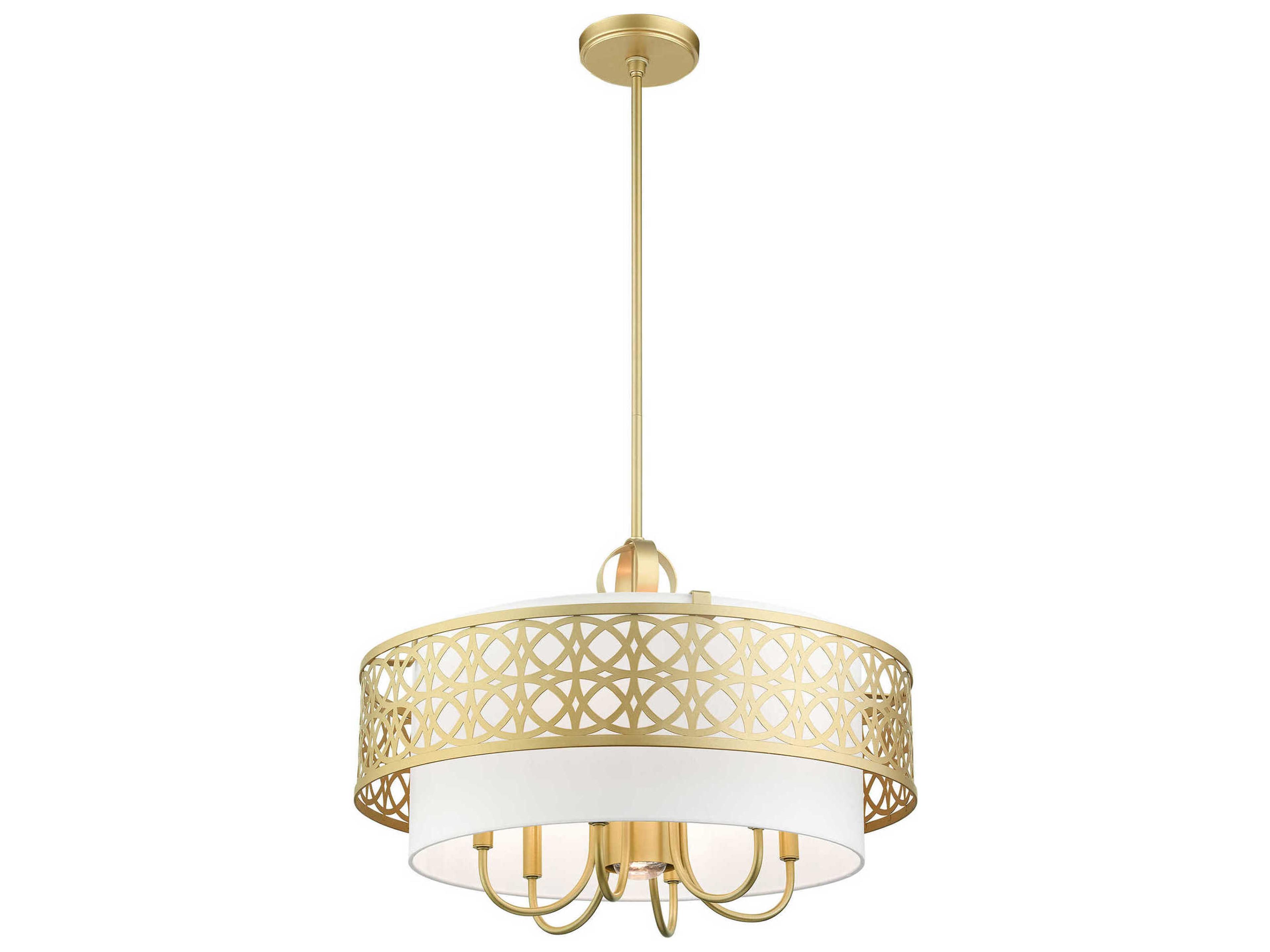 Livex Lighting Calinda 7-Light Soft Gold Candelabra Drum Chandelier