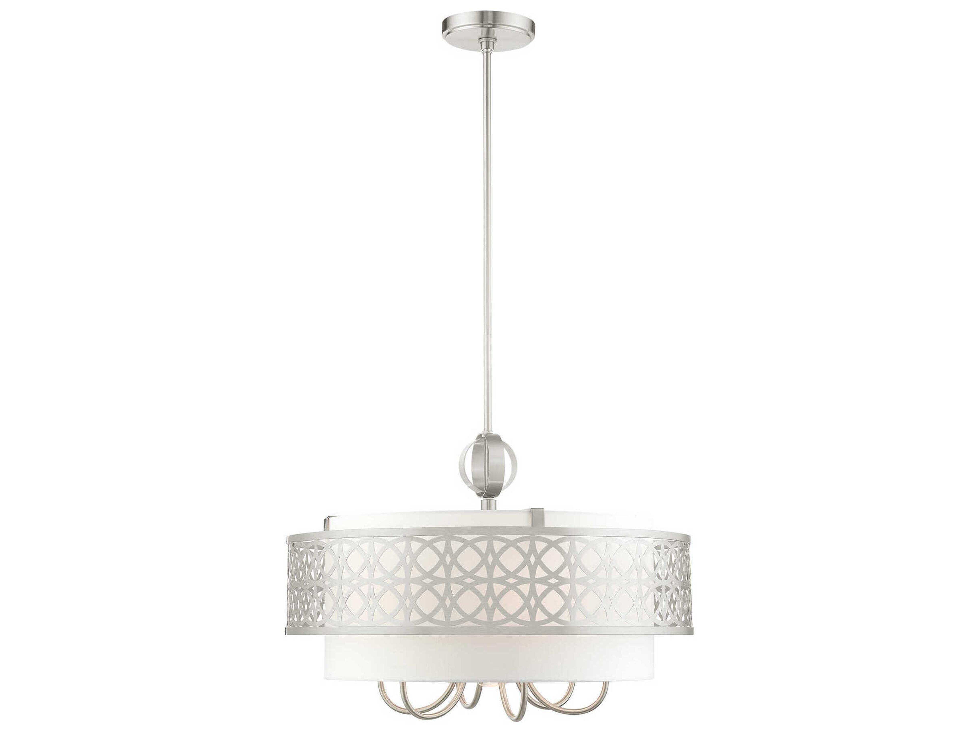Livex Lighting Calinda 7-Light Brushed Nickel Candelabra Drum Chandelier