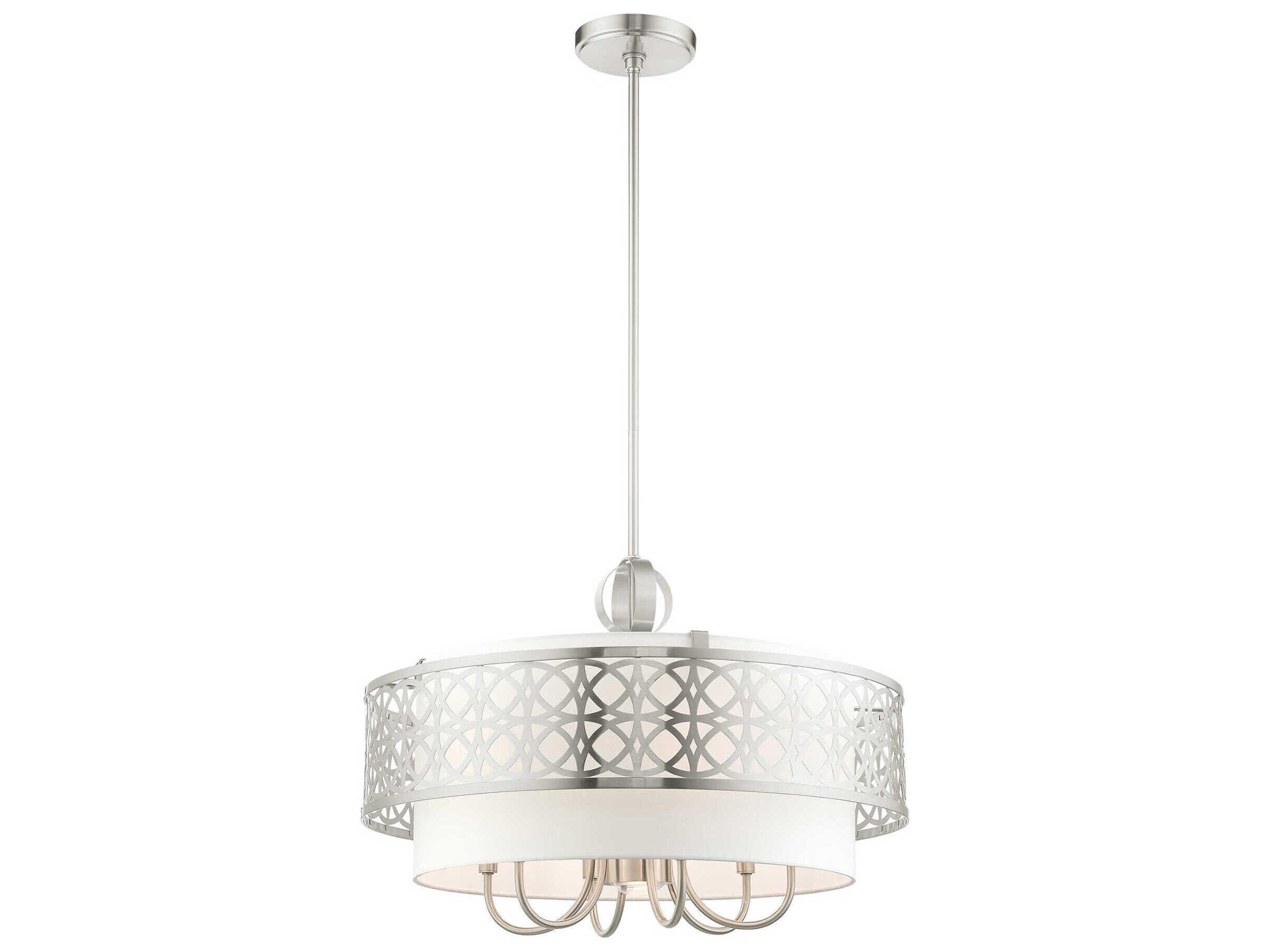 Livex Lighting Calinda 7-Light Brushed Nickel Candelabra Drum Chandelier