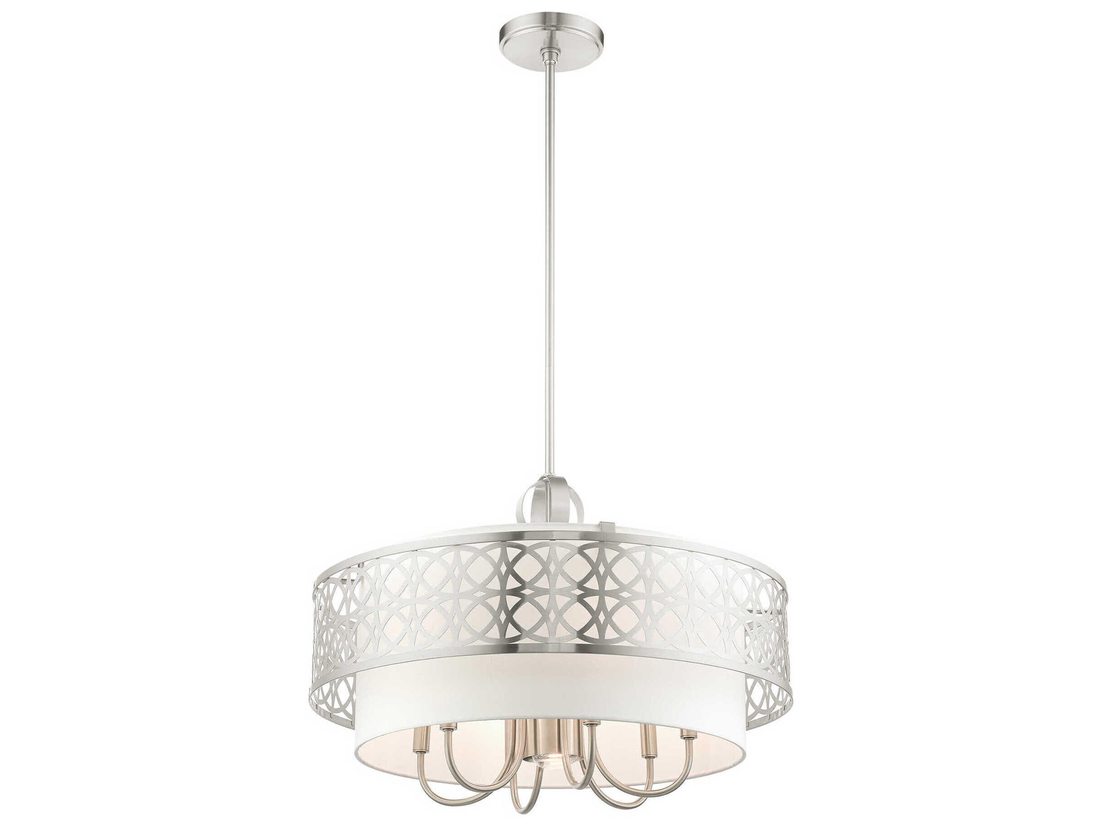 Livex Lighting Calinda 7-Light Brushed Nickel Candelabra Drum Chandelier