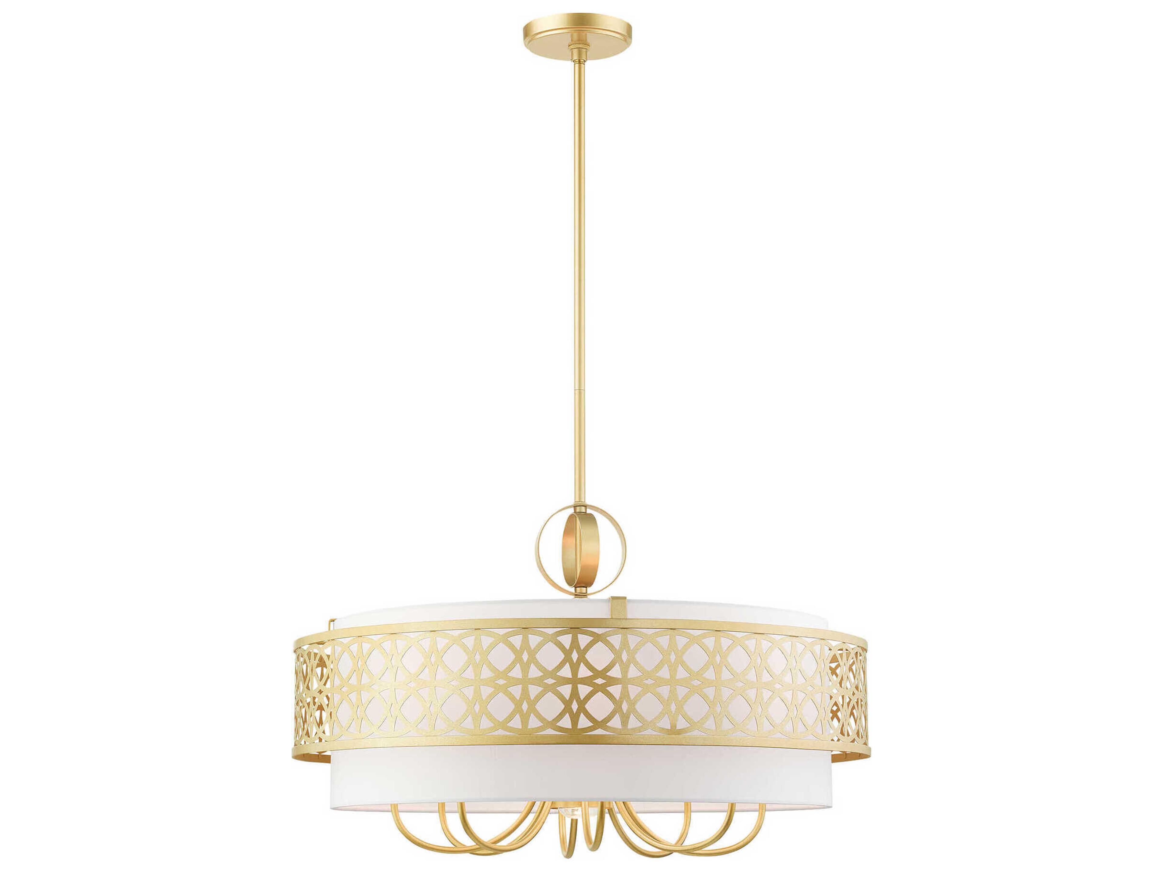Calinda 9-Light Soft Gold Candelabra Drum Chandelier