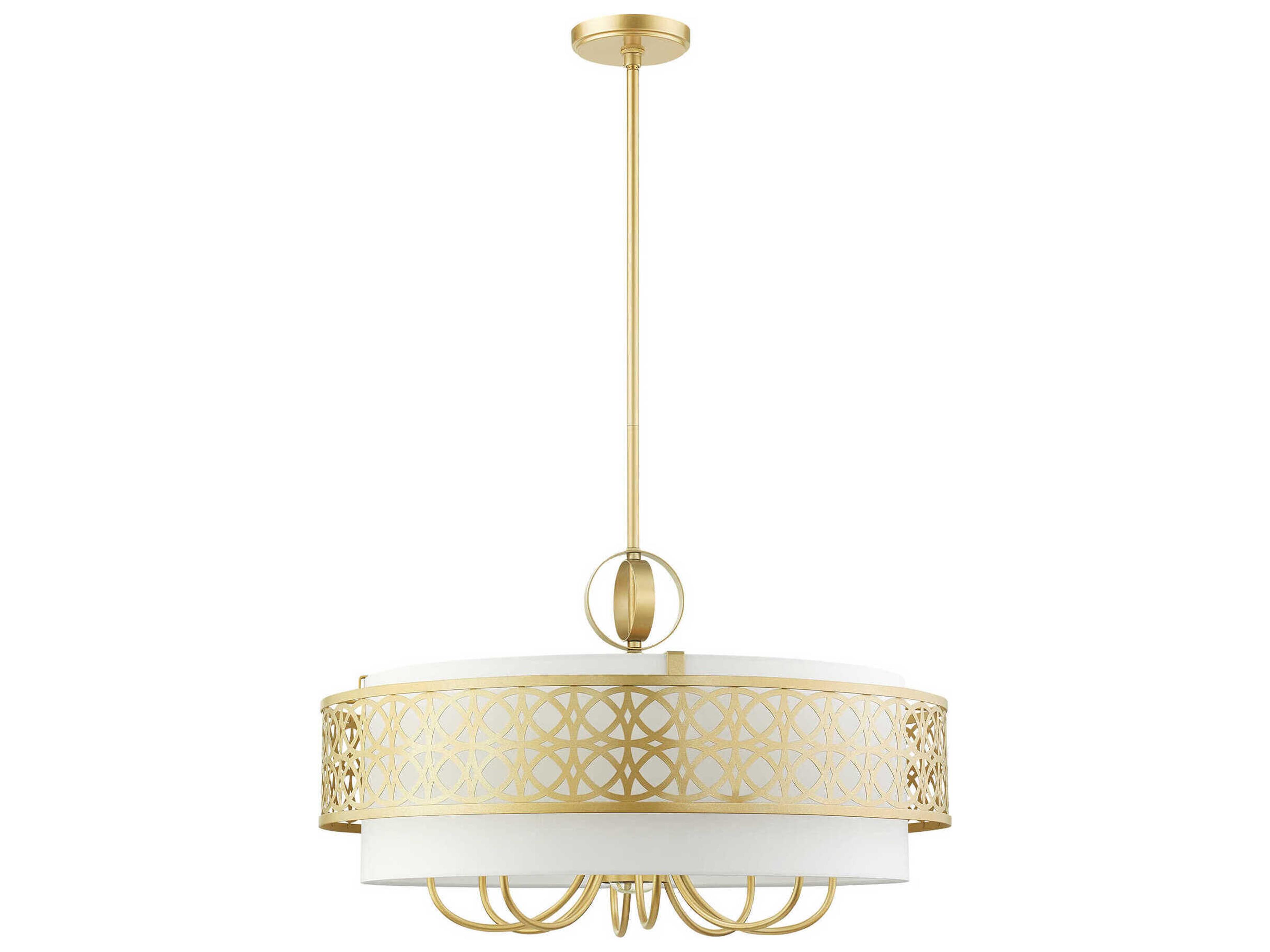 Livex Lighting Calinda 9-Light Soft Gold Candelabra Drum Chandelier