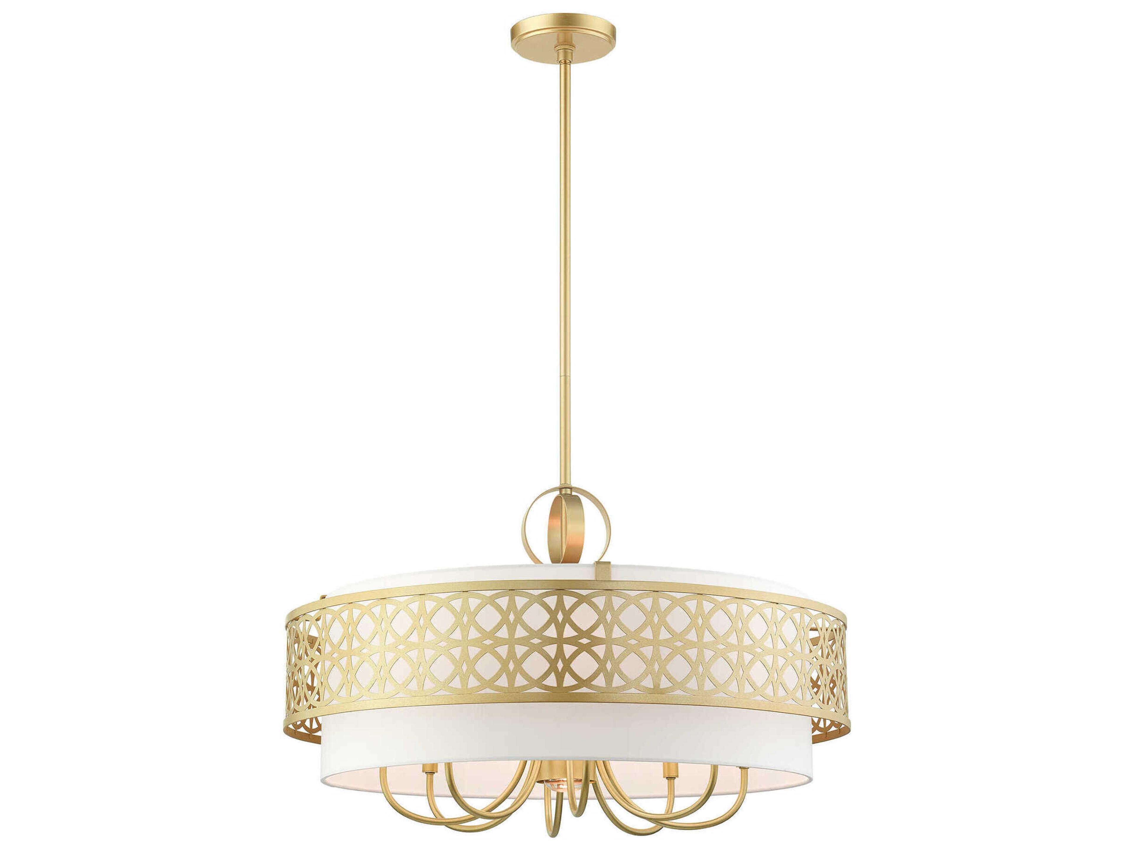 Livex Lighting Calinda 9-Light Soft Gold Candelabra Drum Chandelier