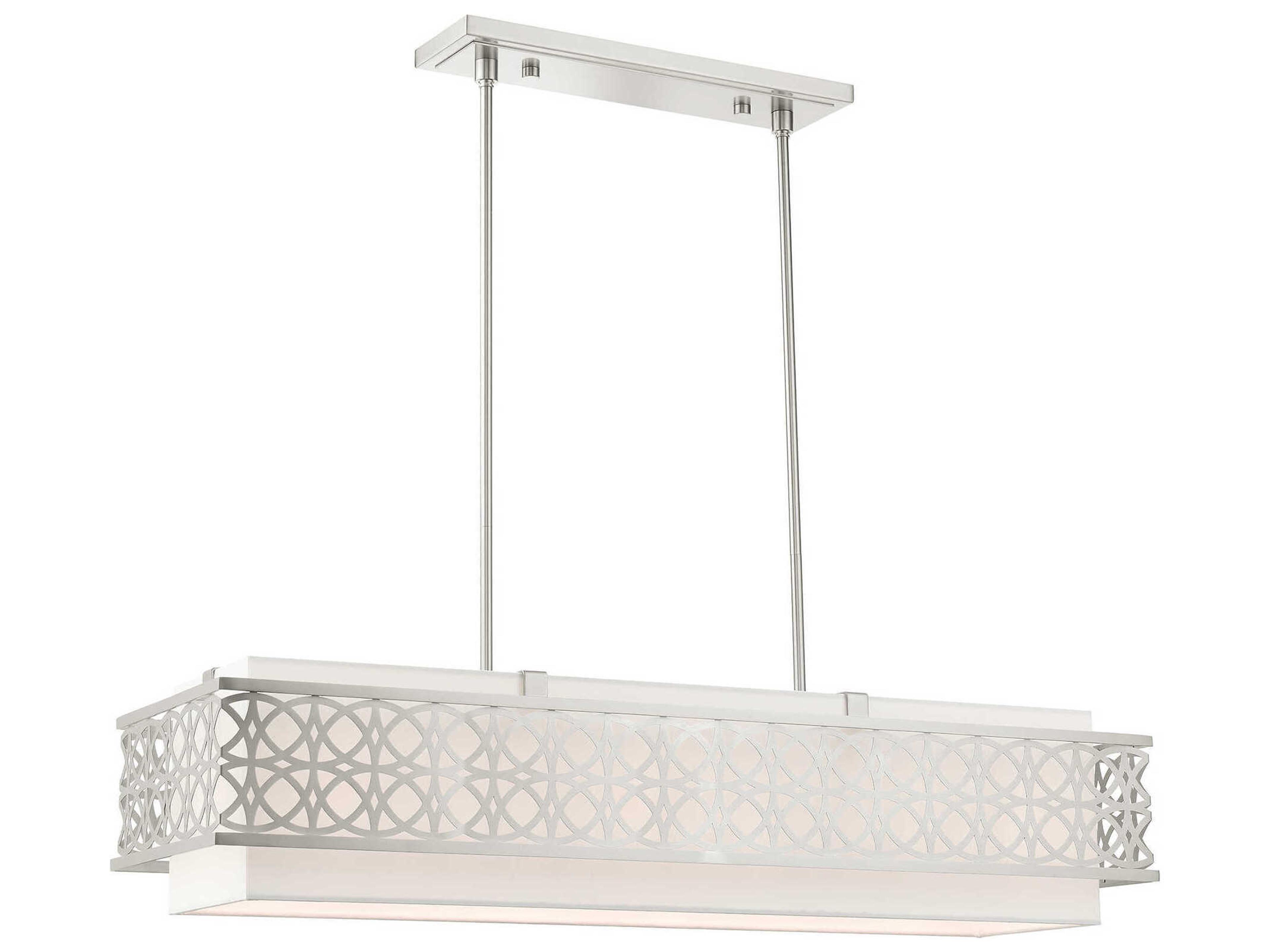 Calinda 6-Light Brushed Nickel Linear Island Pendant