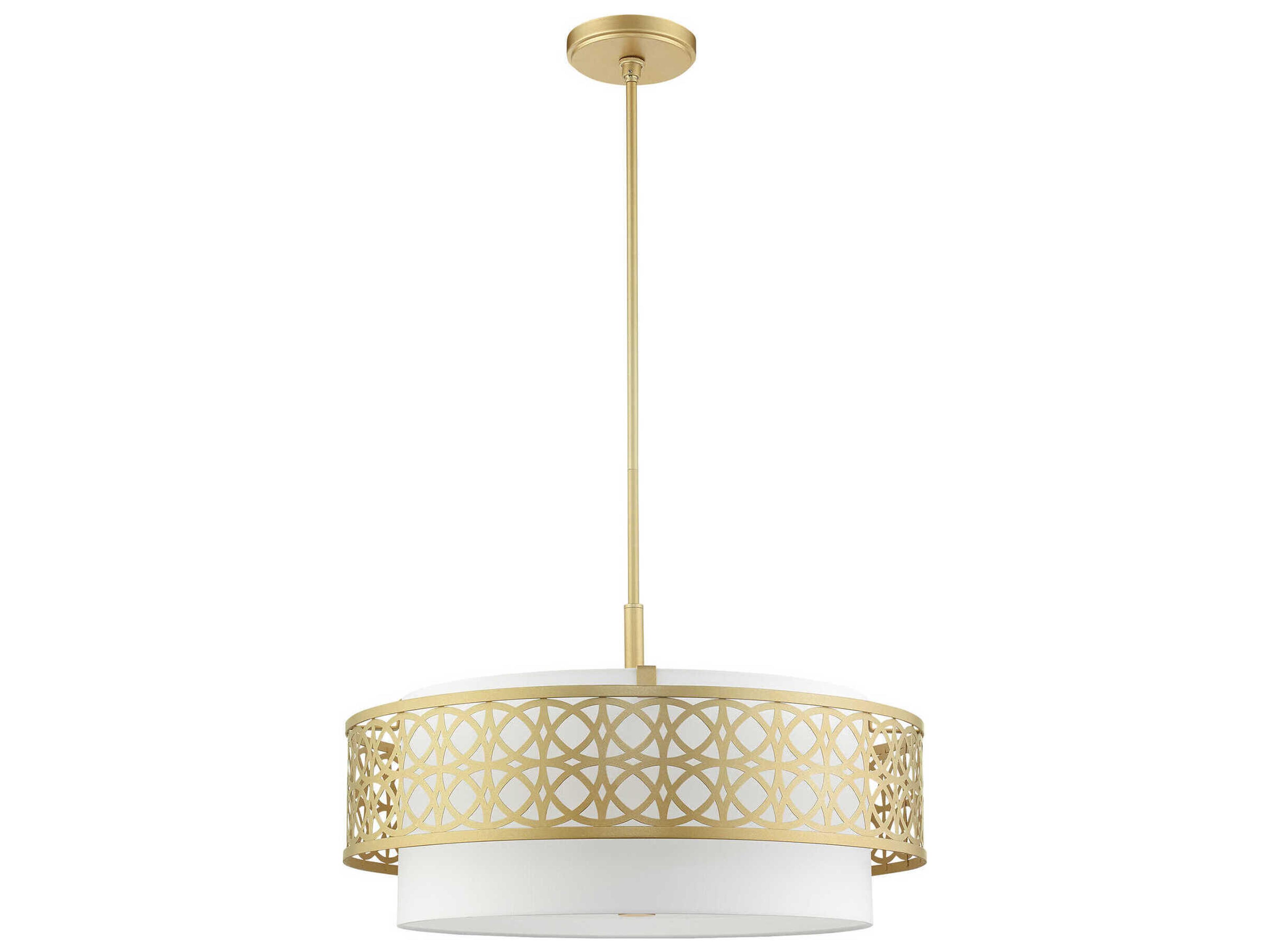 Livex Lighting Calinda 5-Light Soft Gold Drum Chandelier