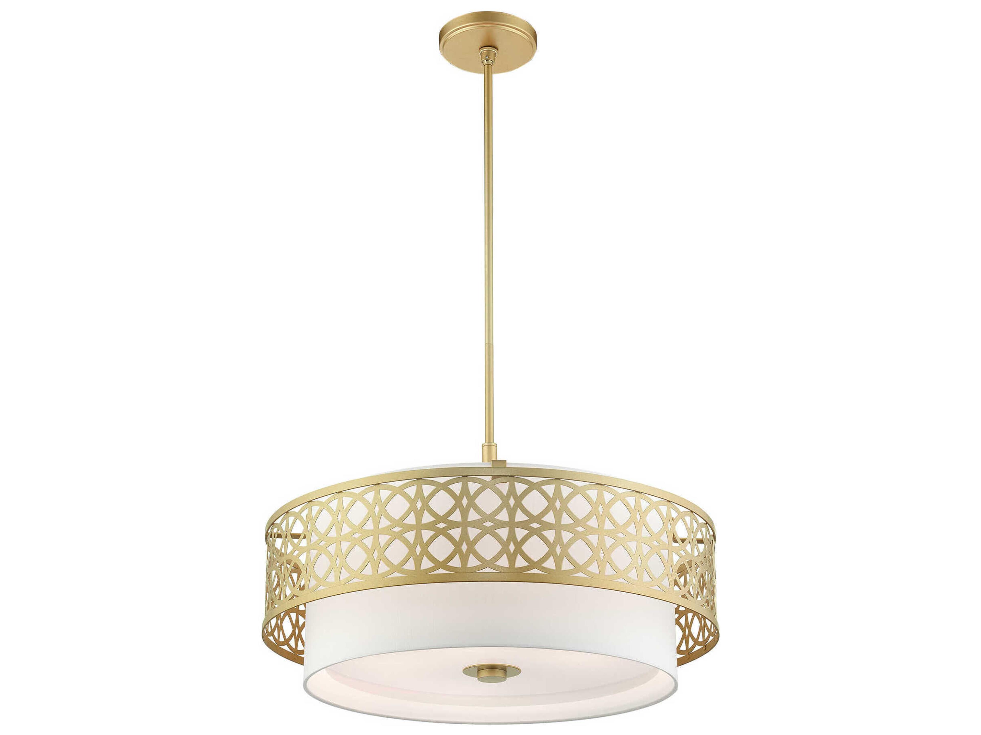 Livex Lighting Calinda 5-Light Soft Gold Drum Chandelier