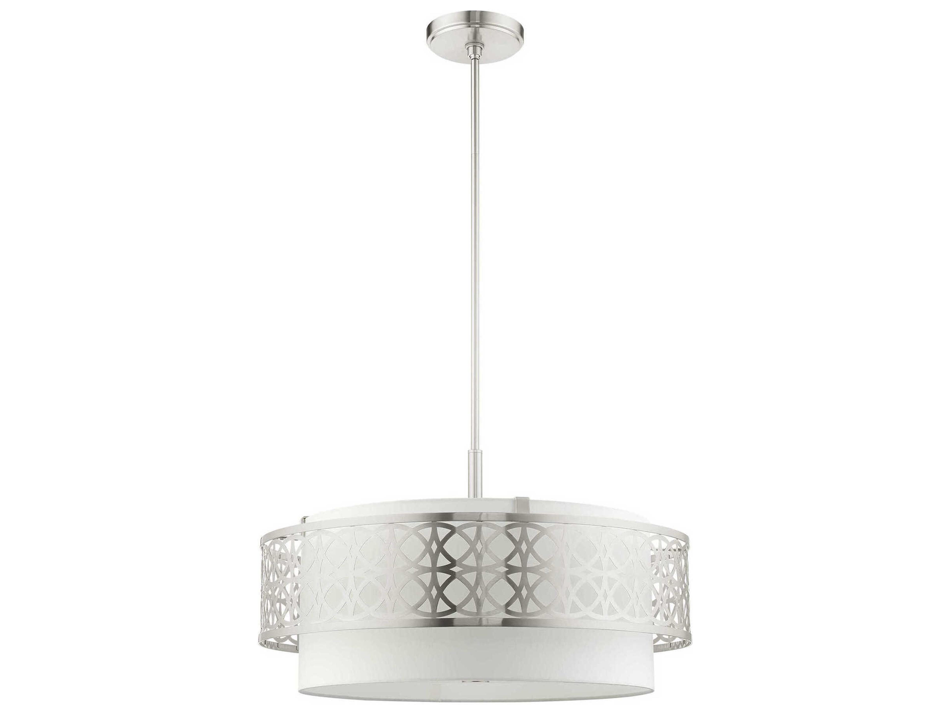 Livex Lighting Calinda 5-Light Brushed Nickel Drum Chandelier
