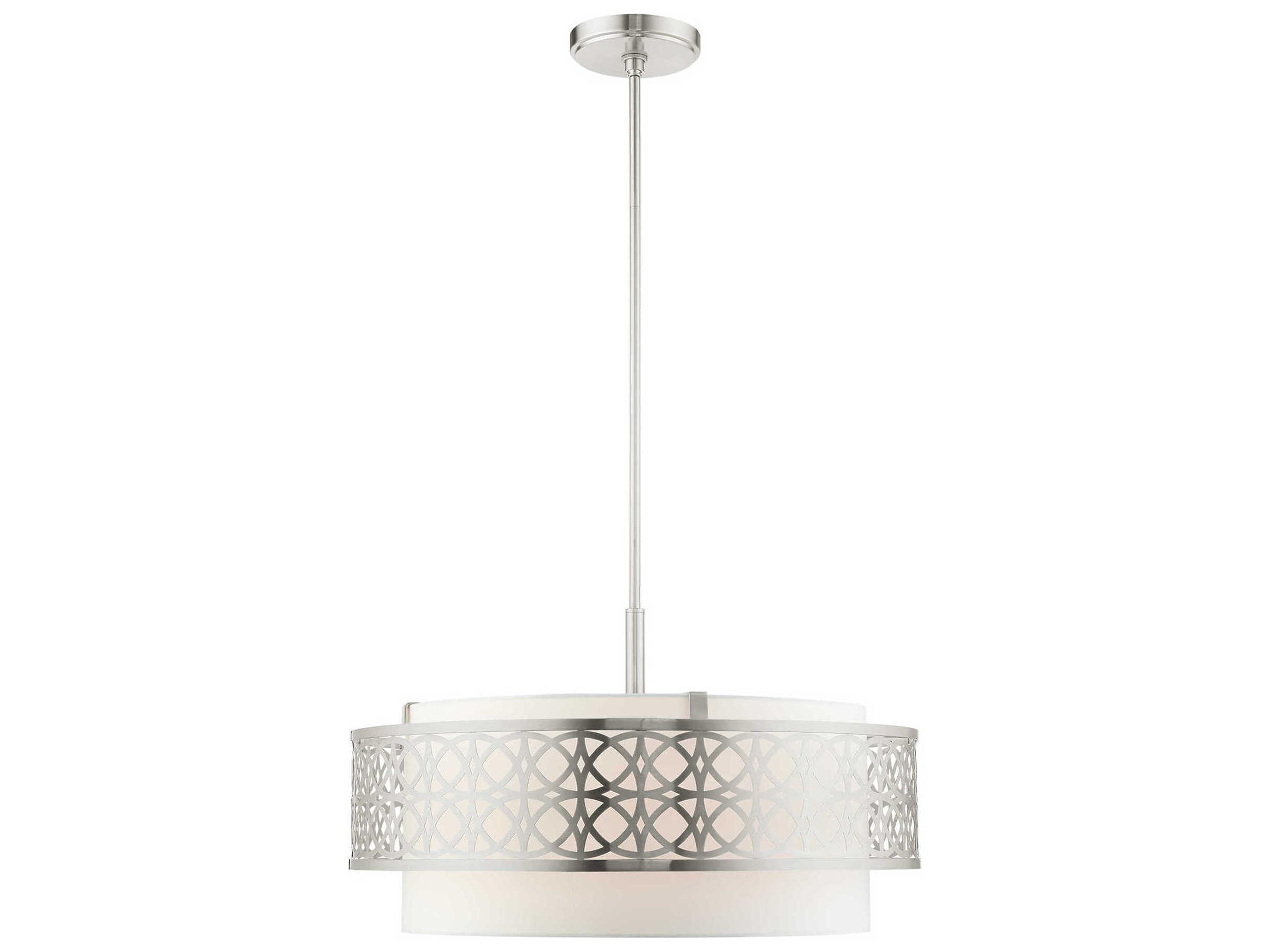 Livex Lighting Calinda 5-Light Brushed Nickel Drum Chandelier