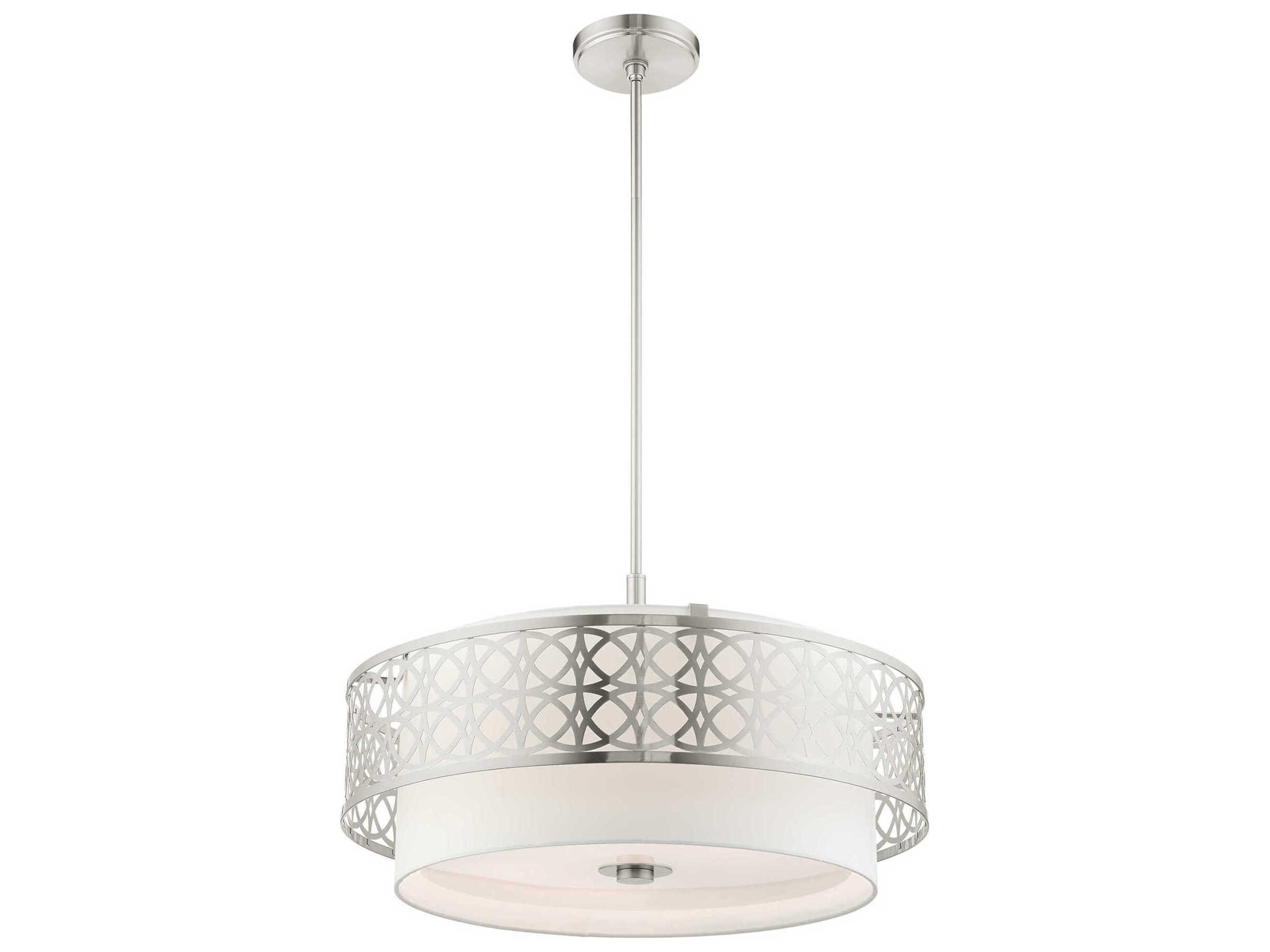 Livex Lighting Calinda 5-Light Brushed Nickel Drum Chandelier