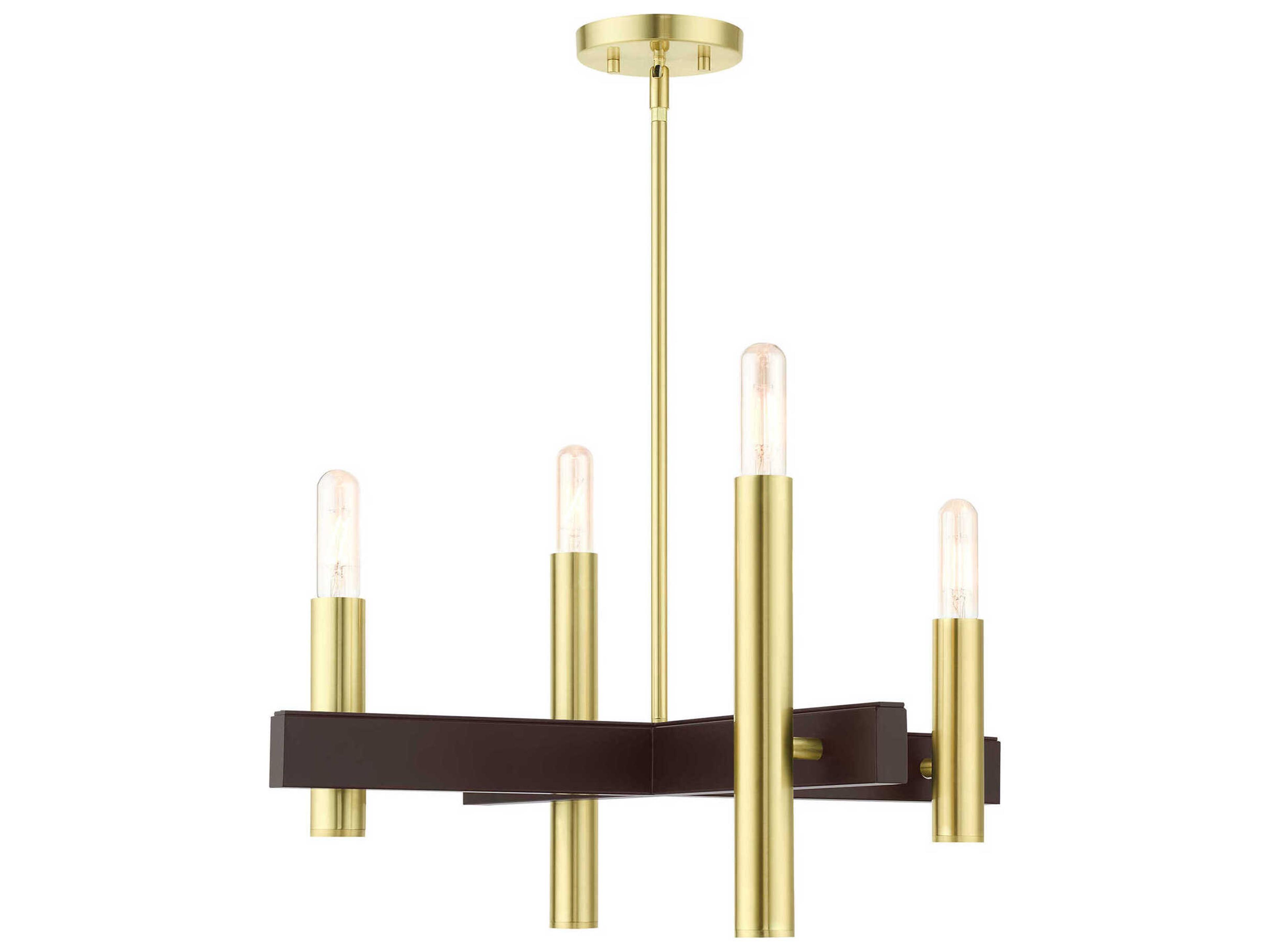Livex Lighting Helsinki 4-Light Satin Brass Candelabra Linear Chandelier