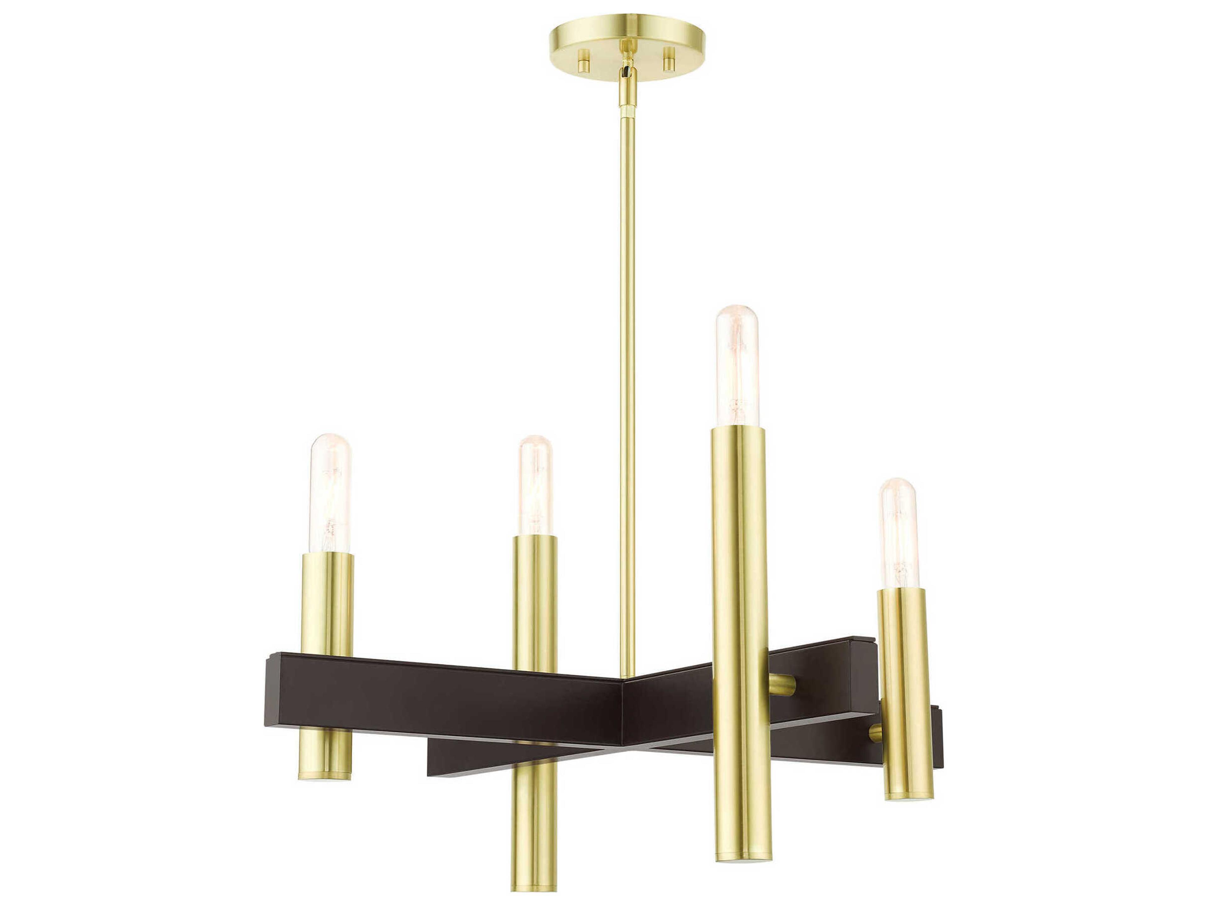 Livex Lighting Helsinki 4-Light Satin Brass Candelabra Linear Chandelier