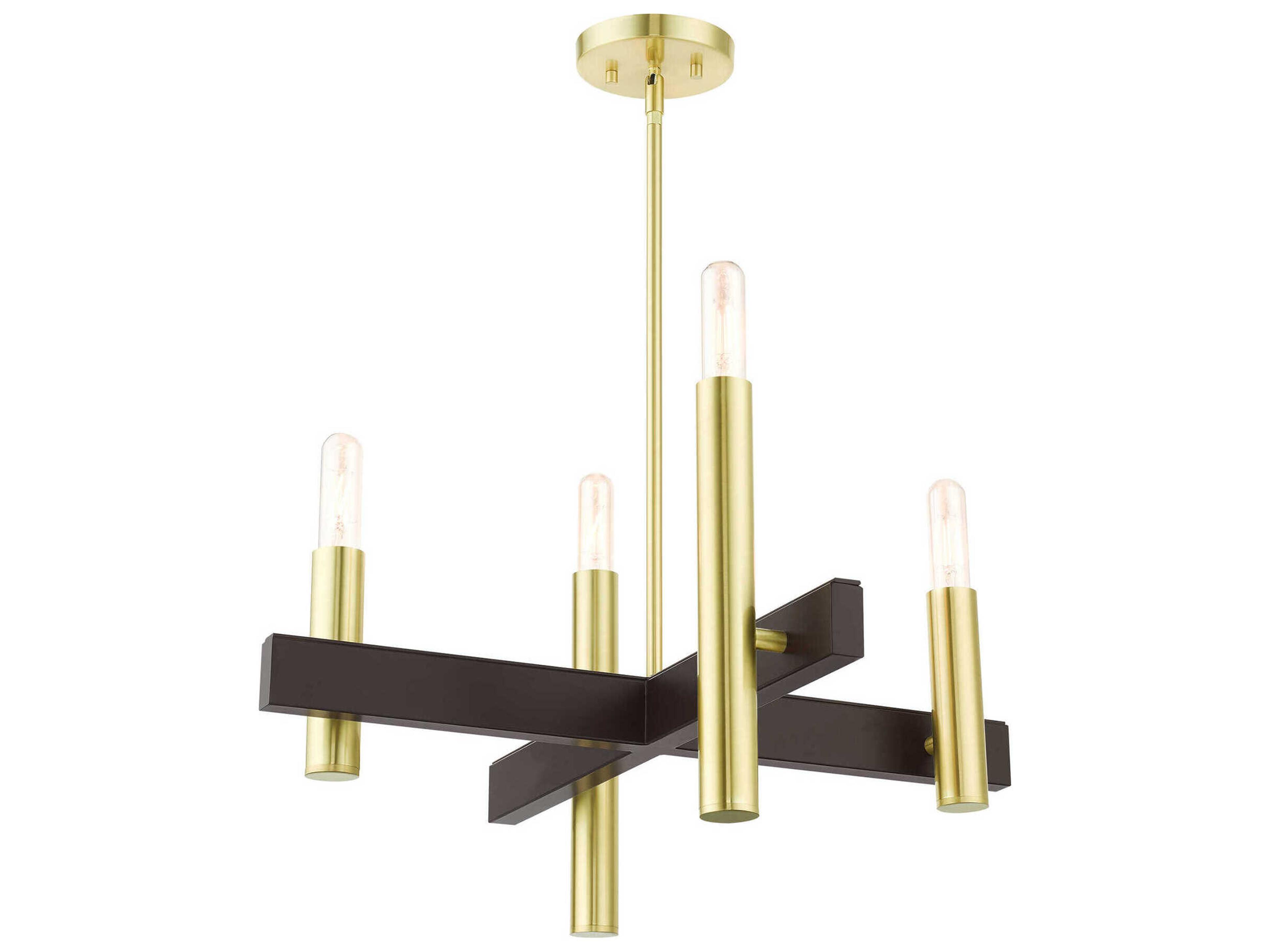 Livex Lighting Helsinki 4-Light Satin Brass Candelabra Linear Chandelier