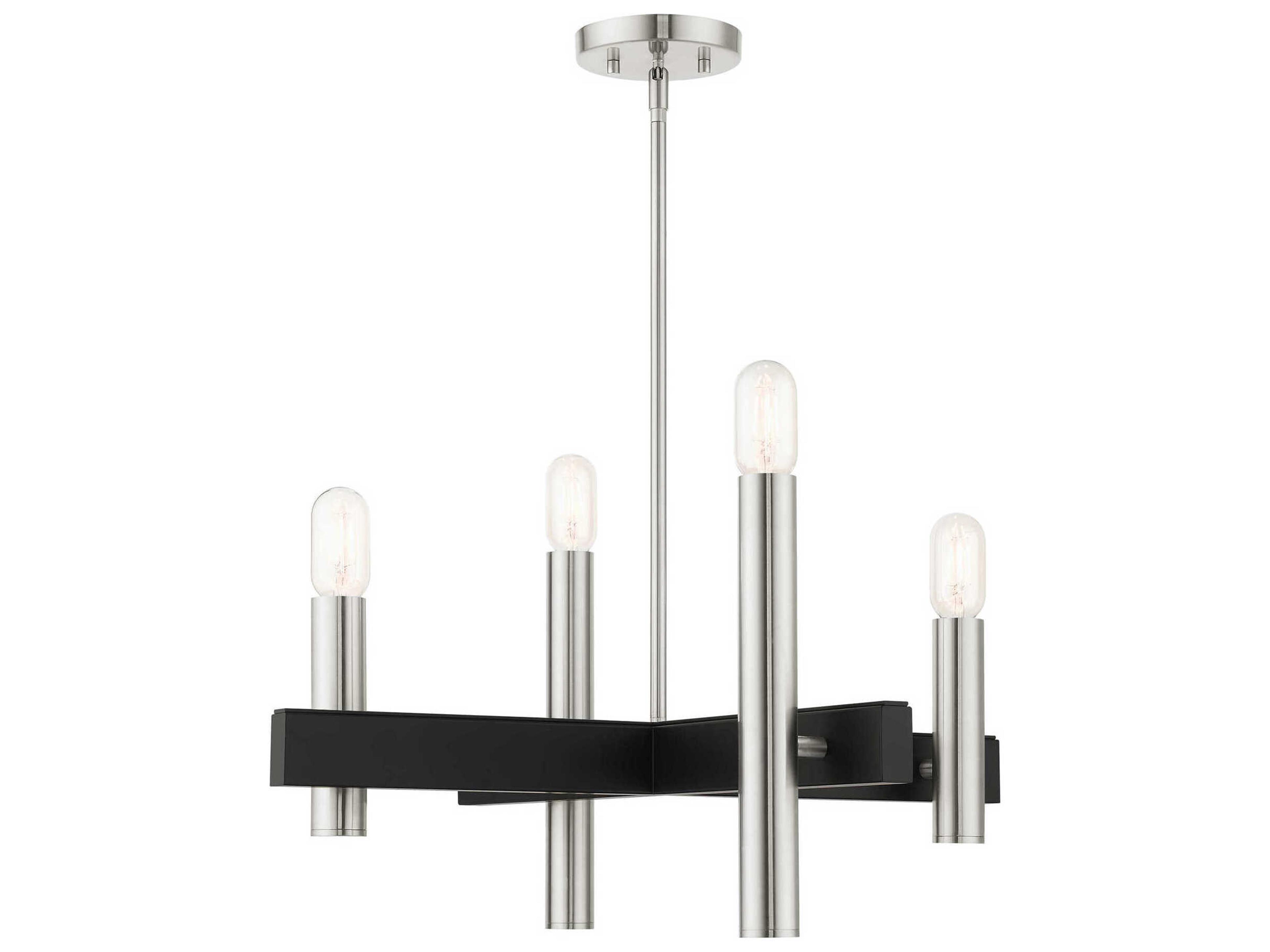 Helsinki 4-Light Brushed Nickel Candelabra Linear Chandelier
