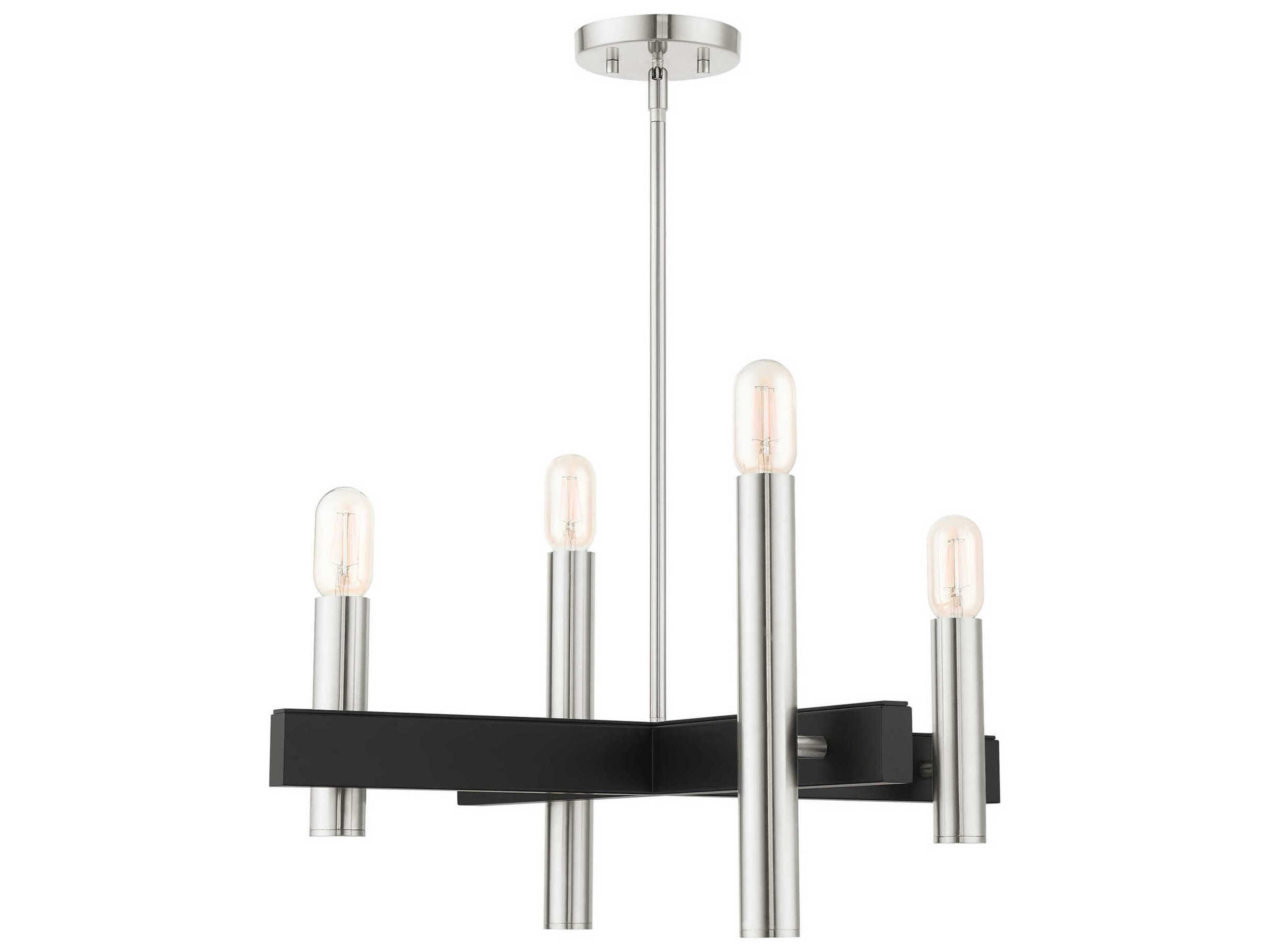 Livex Lighting Helsinki 4-Light Brushed Nickel Candelabra Linear Chandelier