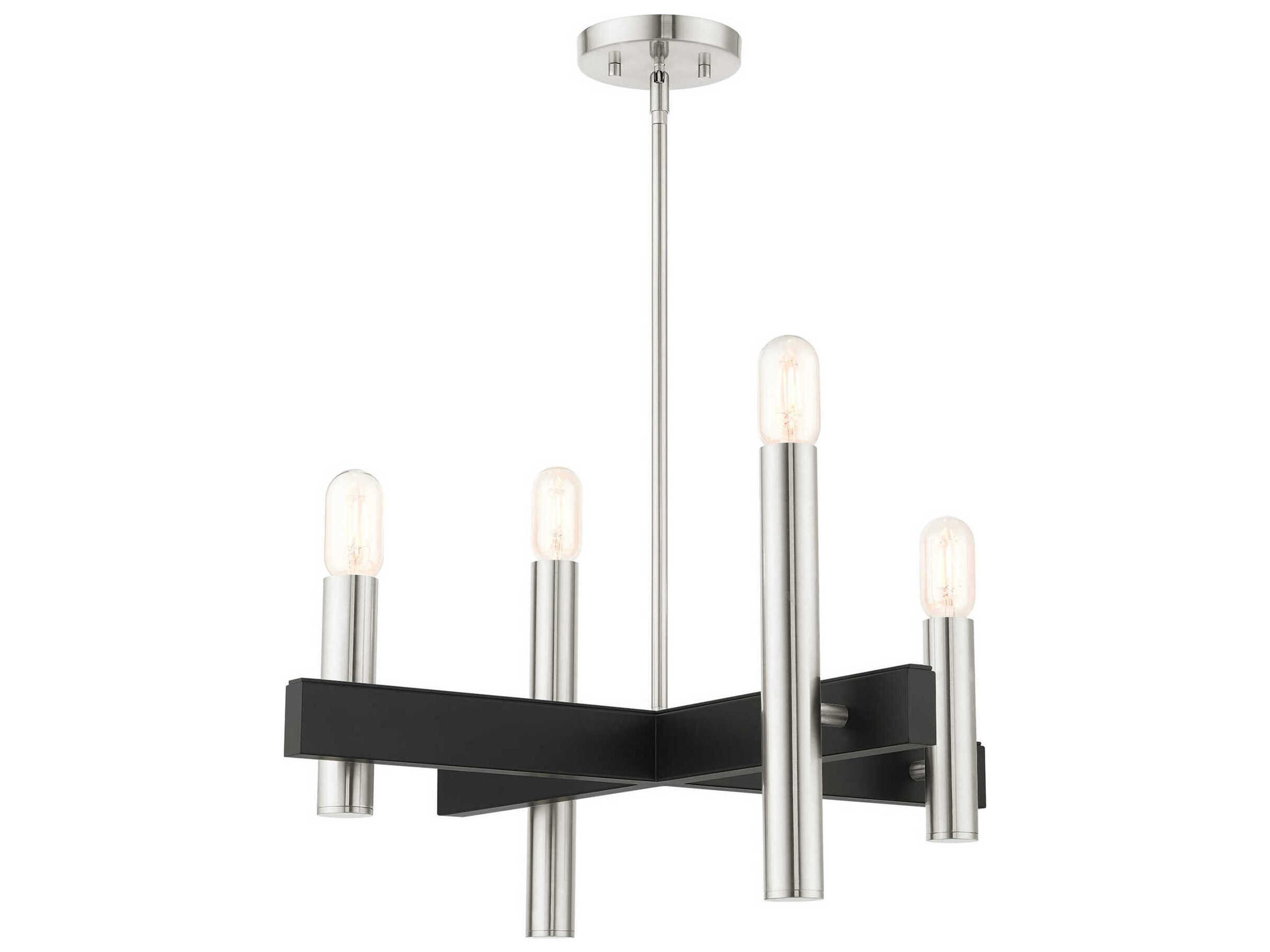 Livex Lighting Helsinki 4-Light Brushed Nickel Candelabra Linear Chandelier