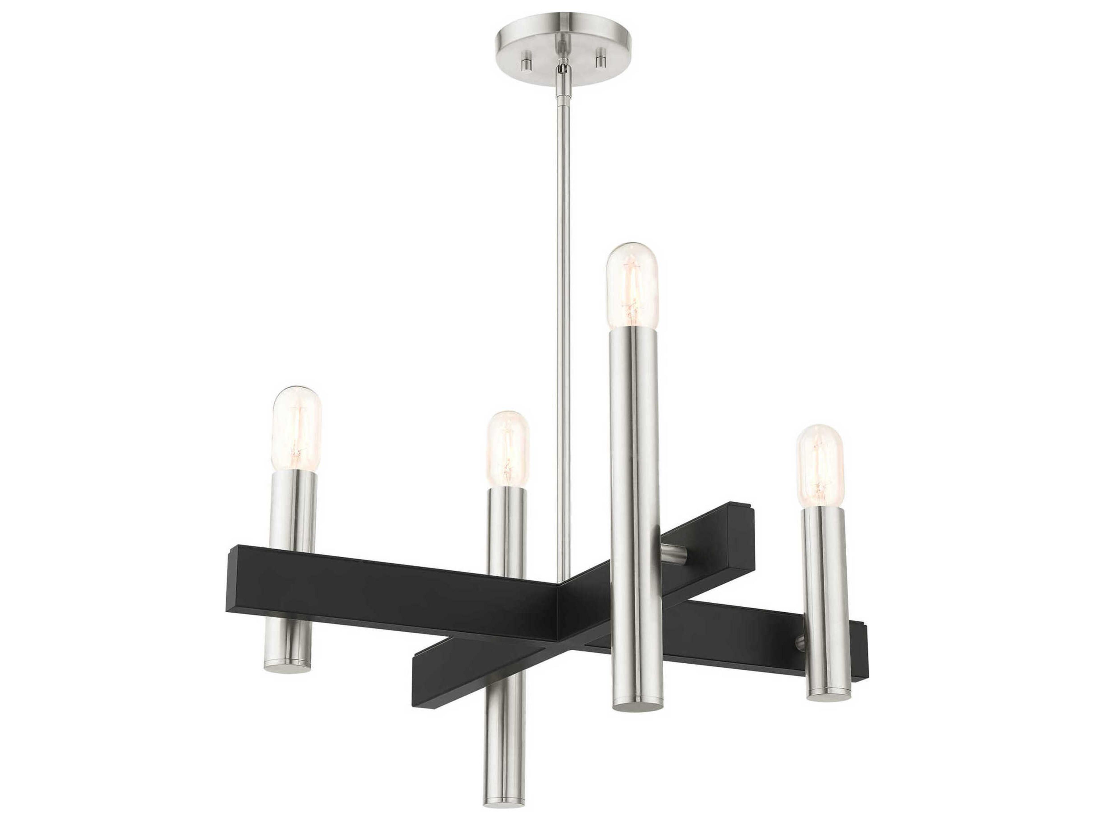 Livex Lighting Helsinki 4-Light Brushed Nickel Candelabra Linear Chandelier