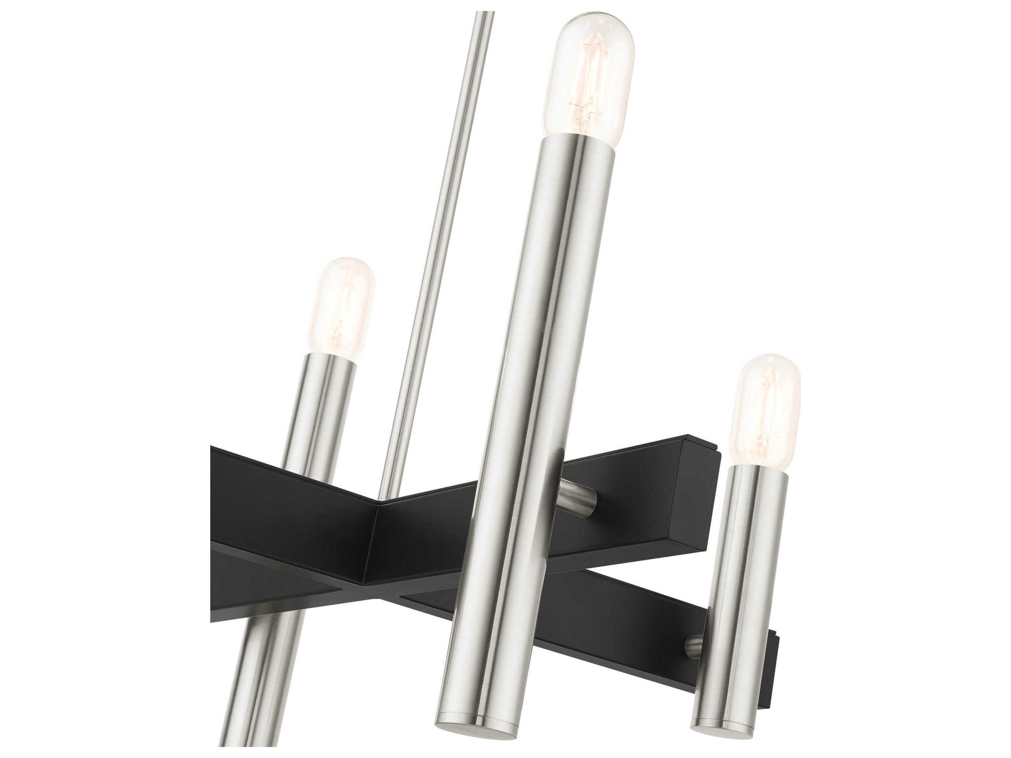 Livex Lighting Helsinki 4-Light Brushed Nickel Candelabra Linear Chandelier