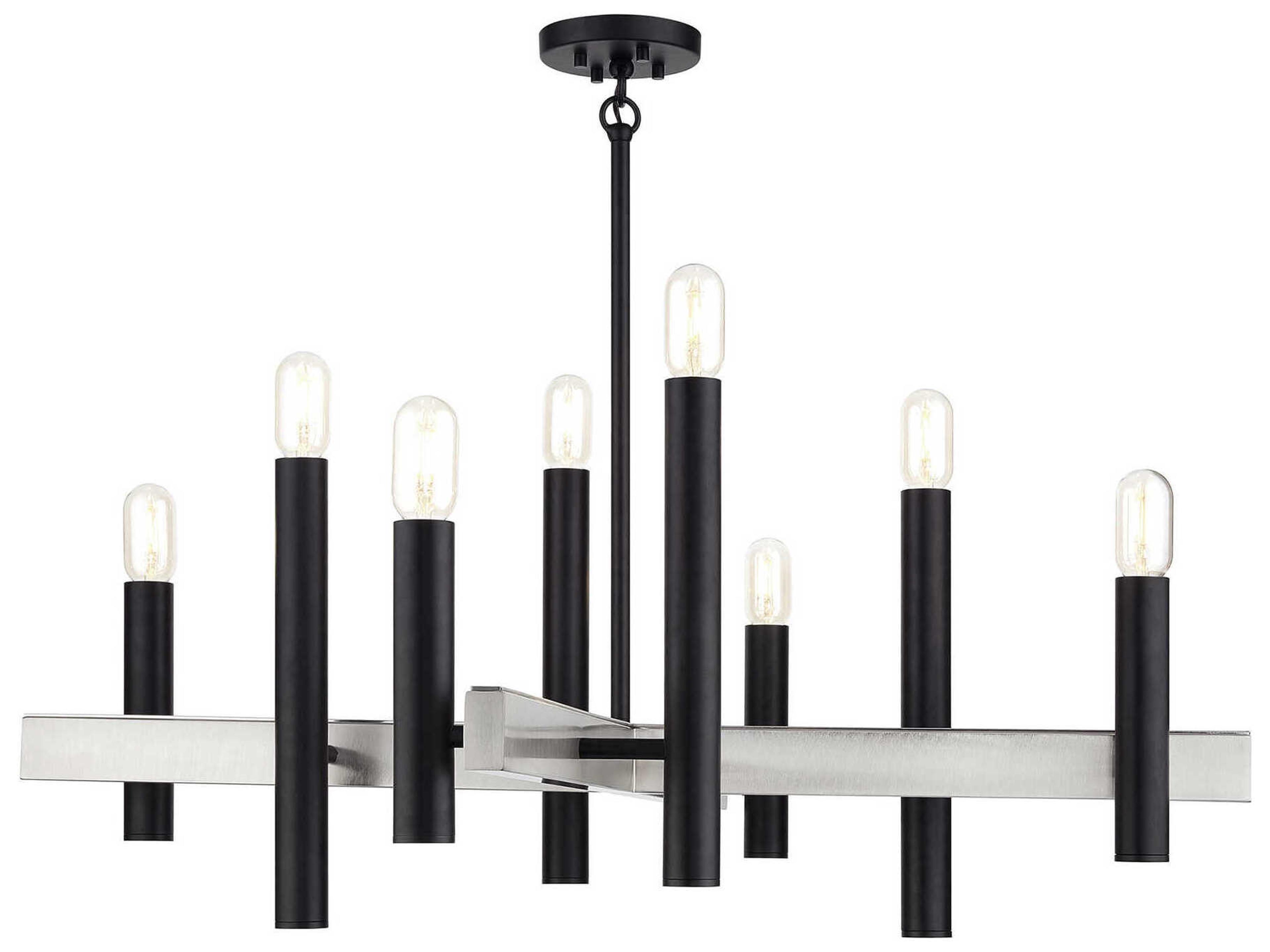 Helsinki 8-Light Black Brushed Nickel Chandelier