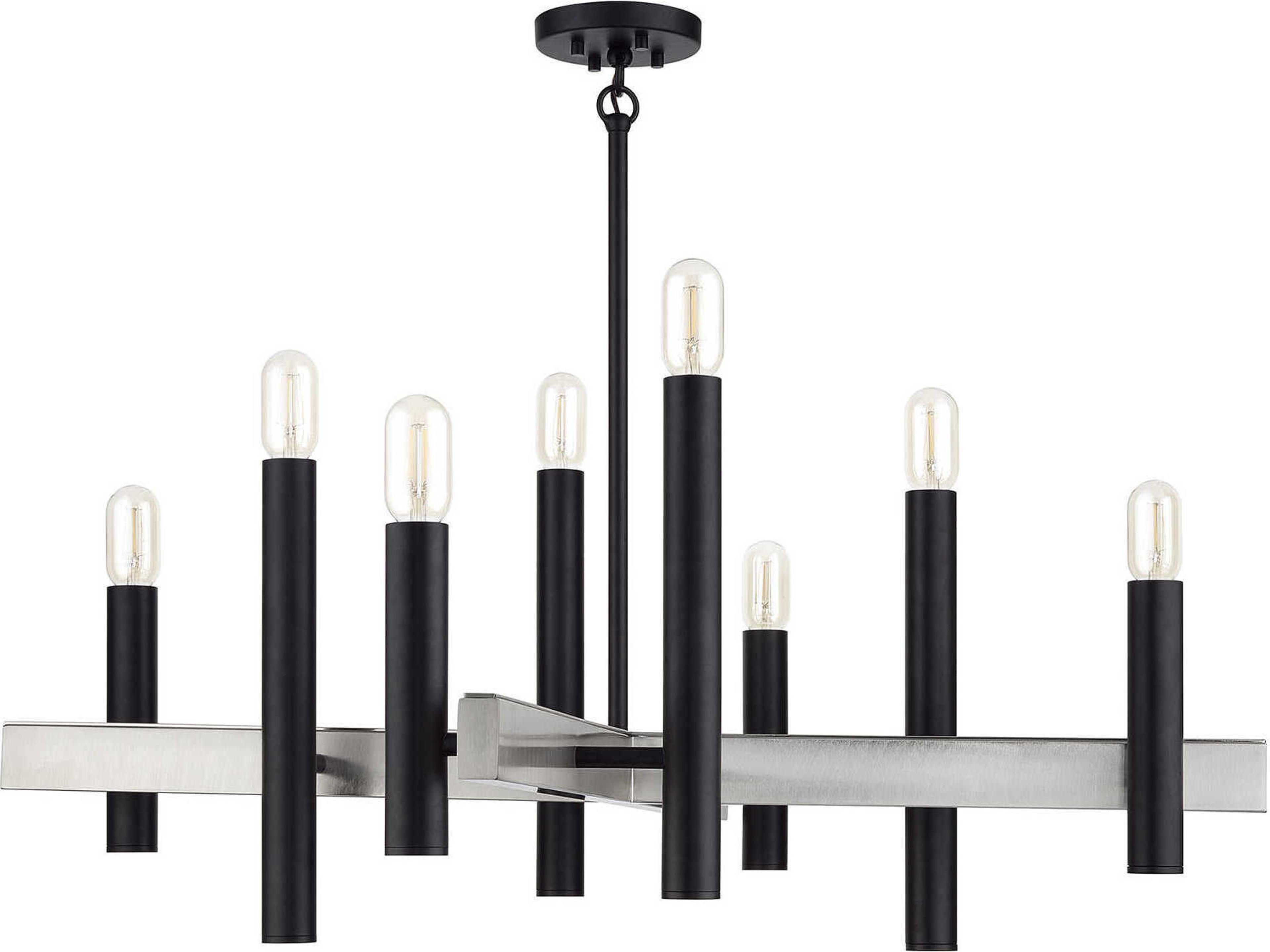 Livex Lighting Helsinki 8-Light Black Brushed Nickel Chandelier