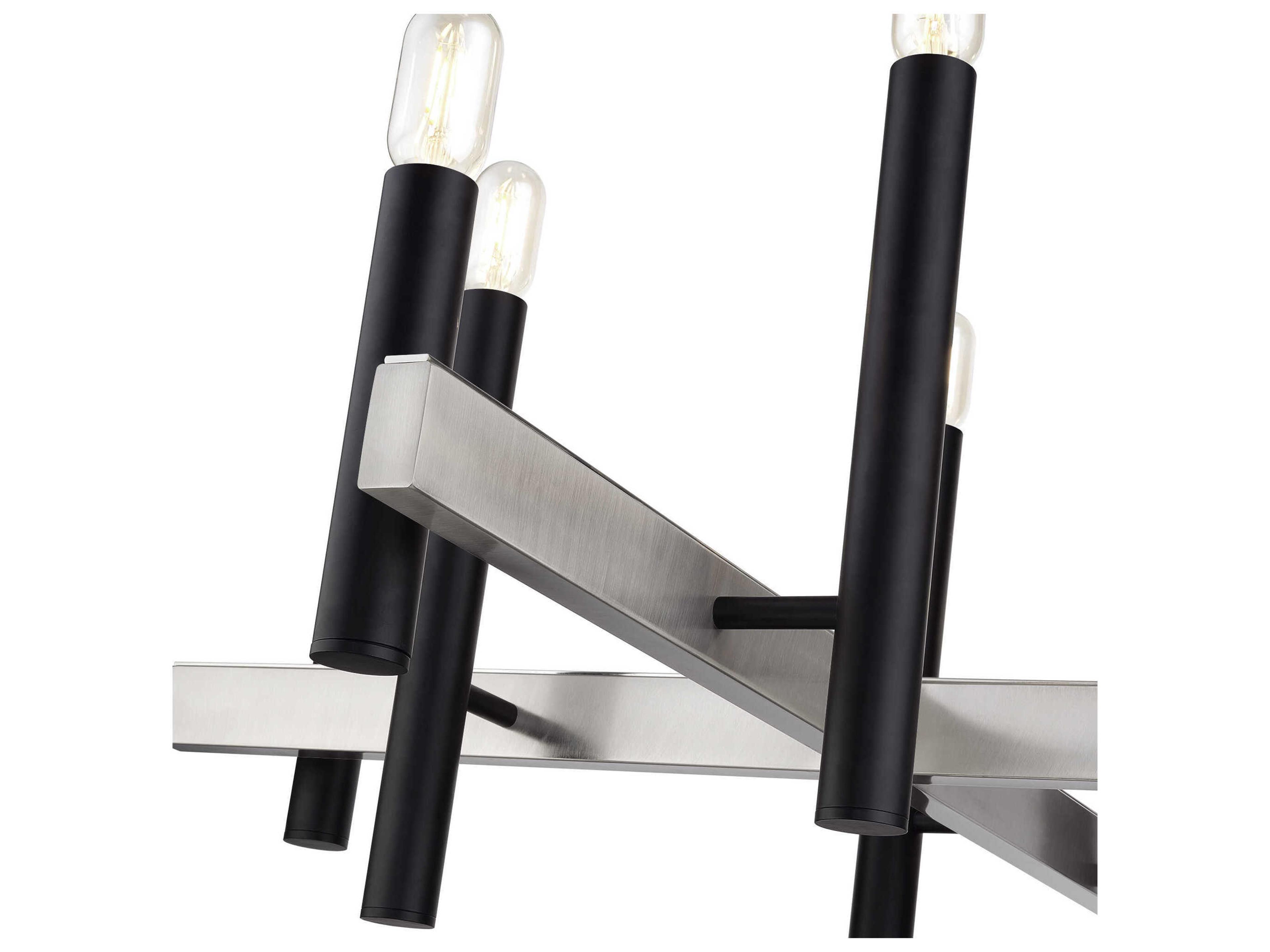 Livex Lighting Helsinki 8-Light Black Brushed Nickel Chandelier