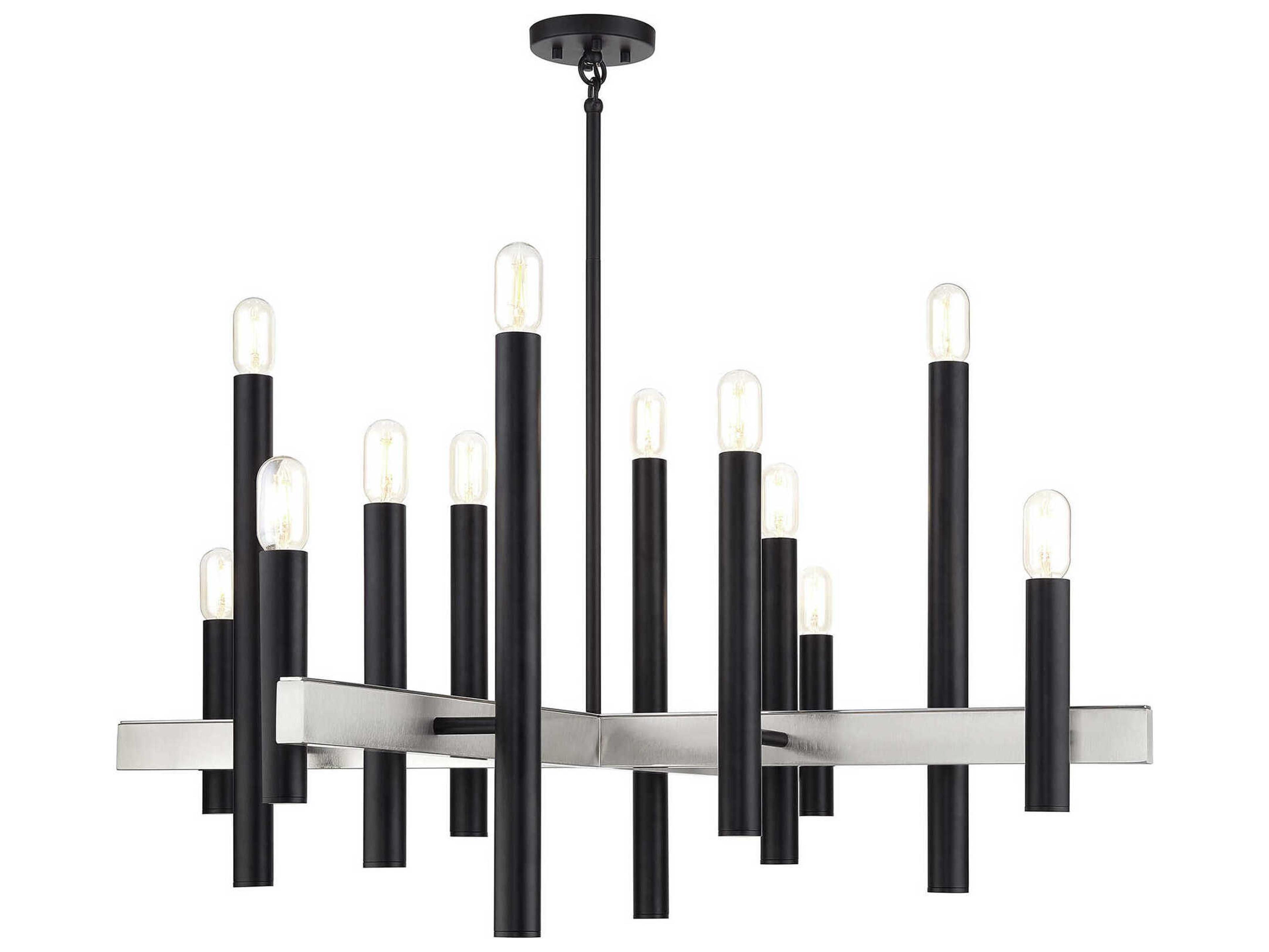 Helsinki 12-Light Black Brushed Nickel Chandelier
