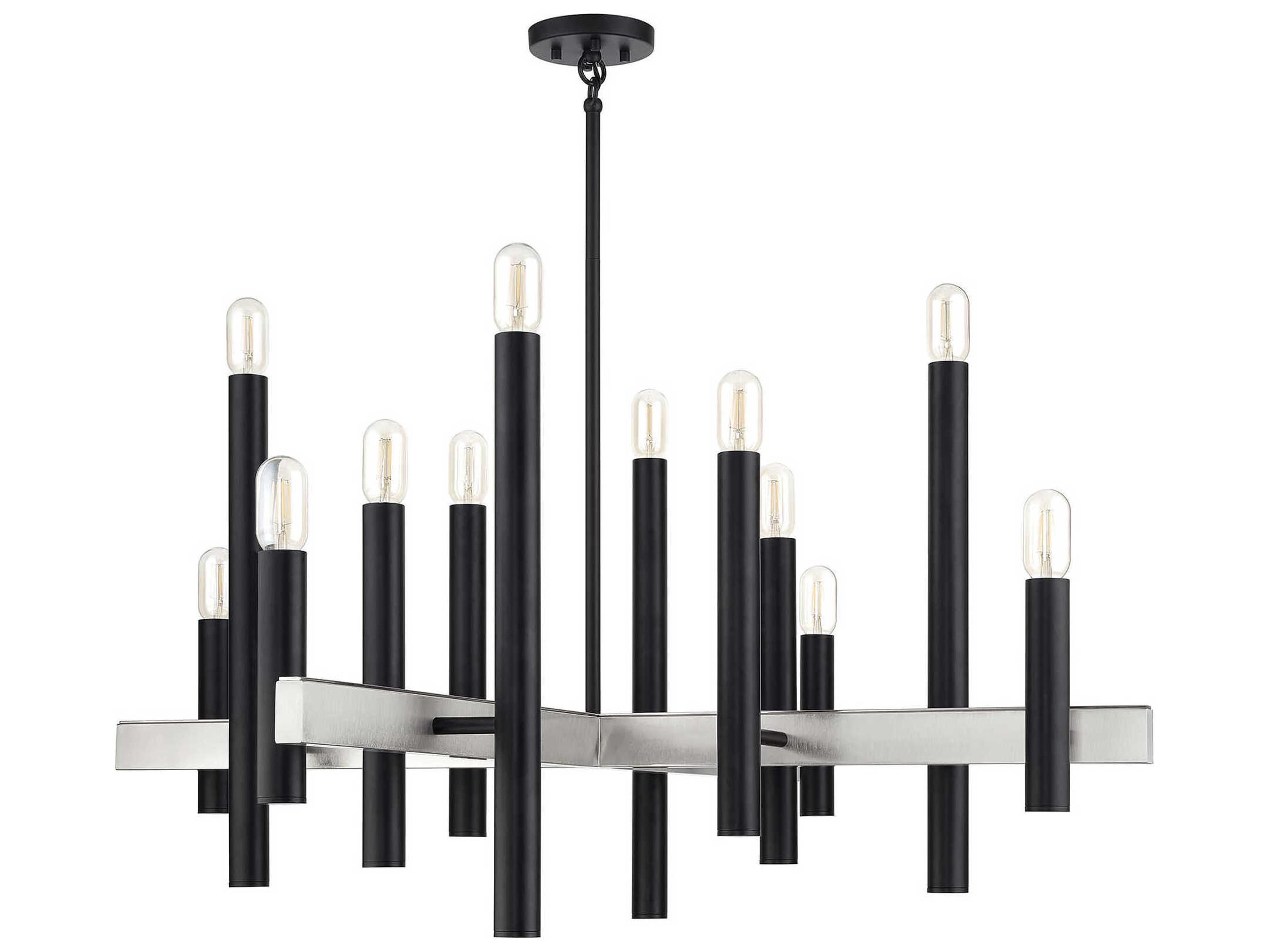 Livex Lighting Helsinki 12-Light Black Brushed Nickel Chandelier
