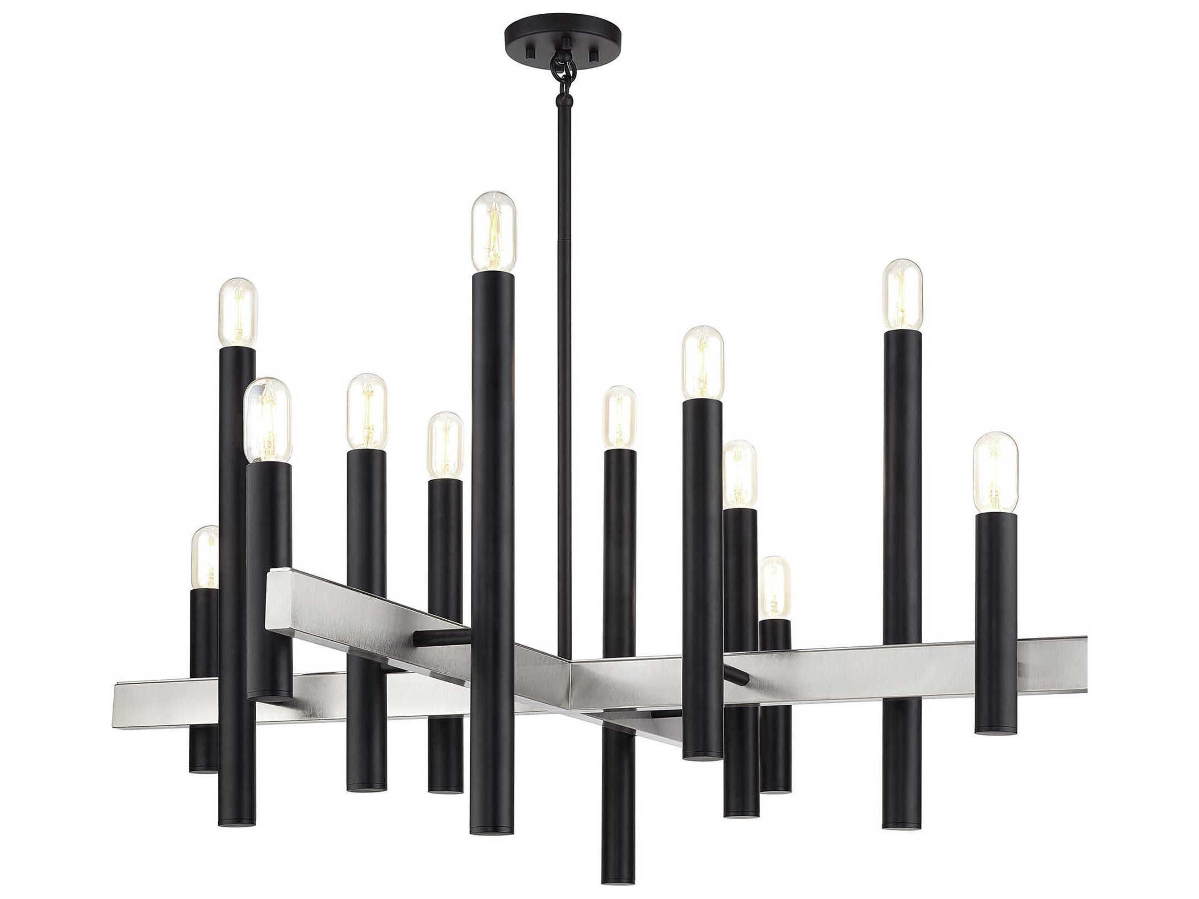 Livex Lighting Helsinki 12-Light Black Brushed Nickel Chandelier