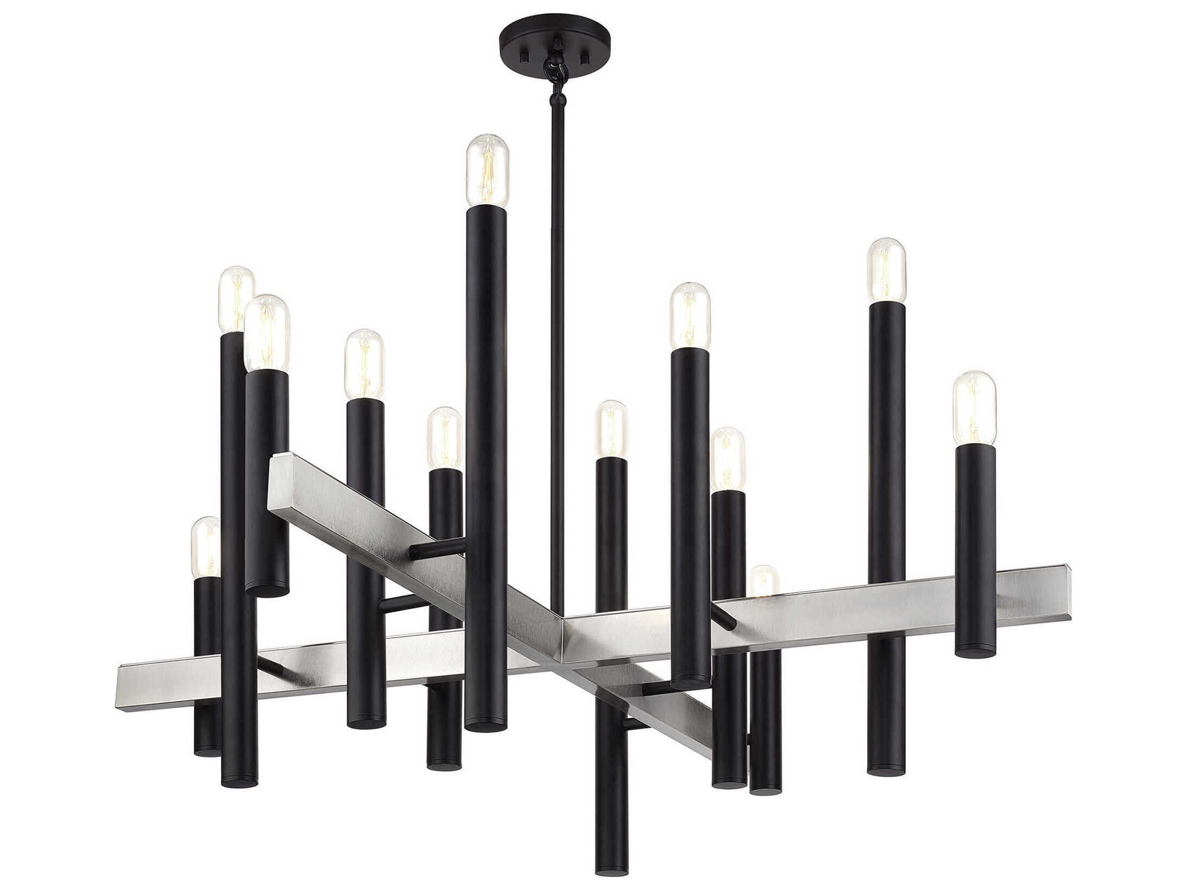 Livex Lighting Helsinki 12-Light Black Brushed Nickel Chandelier