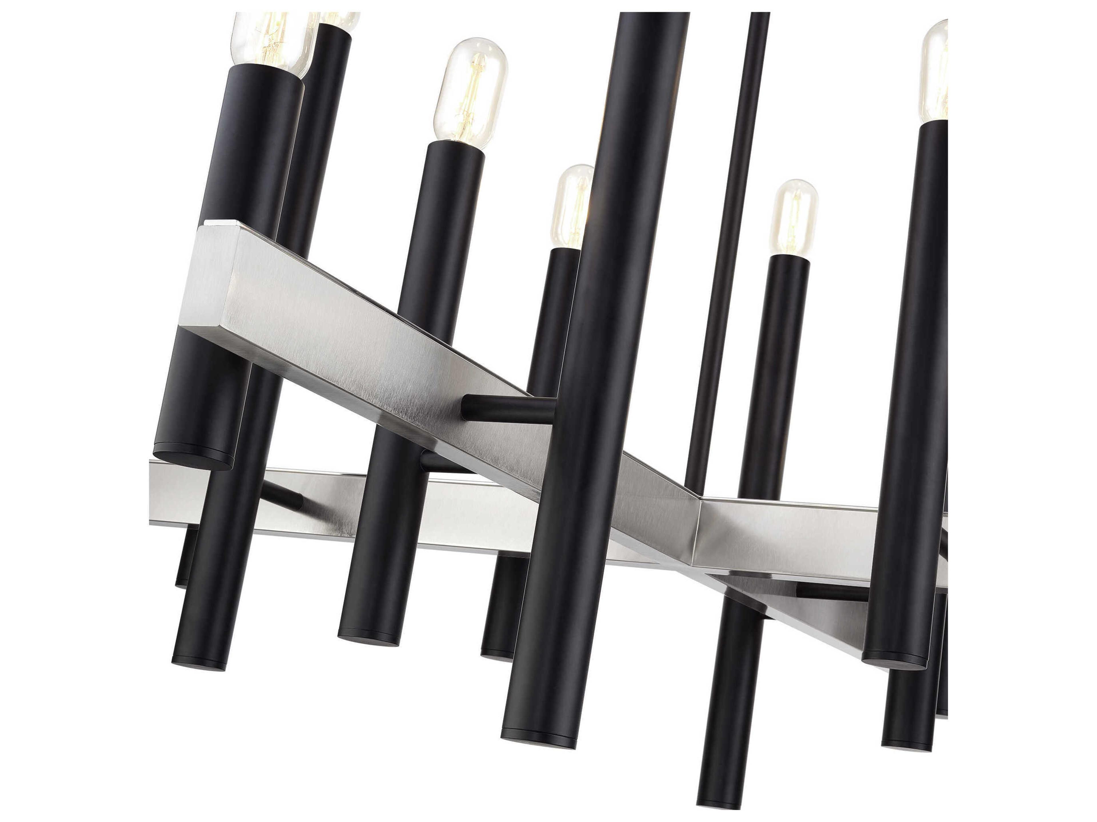 Livex Lighting Helsinki 12-Light Black Brushed Nickel Chandelier