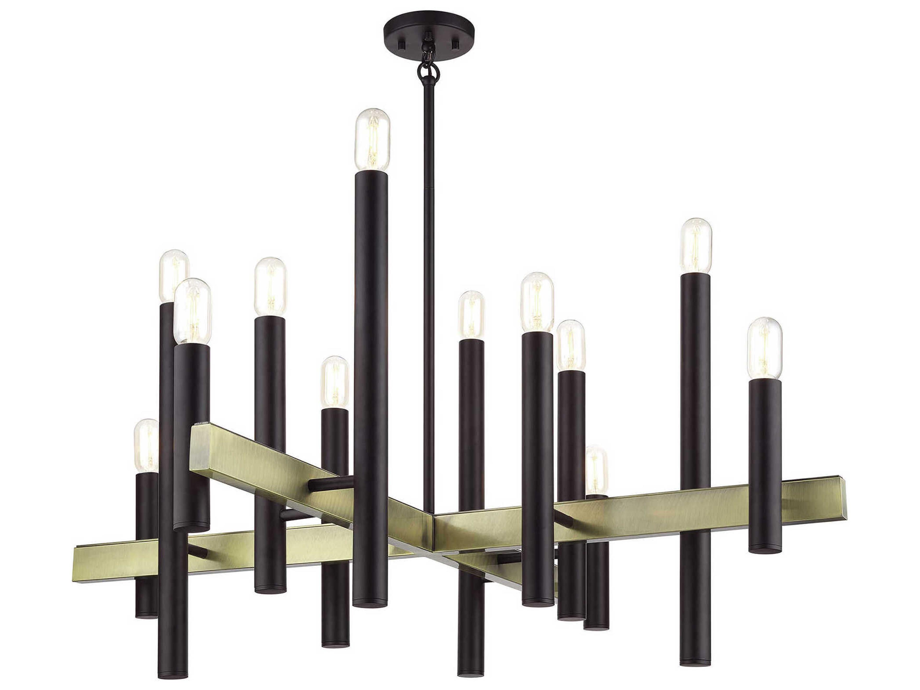 Livex Lighting Helsinki 12-Light Bronze Antique Brass Chandelier