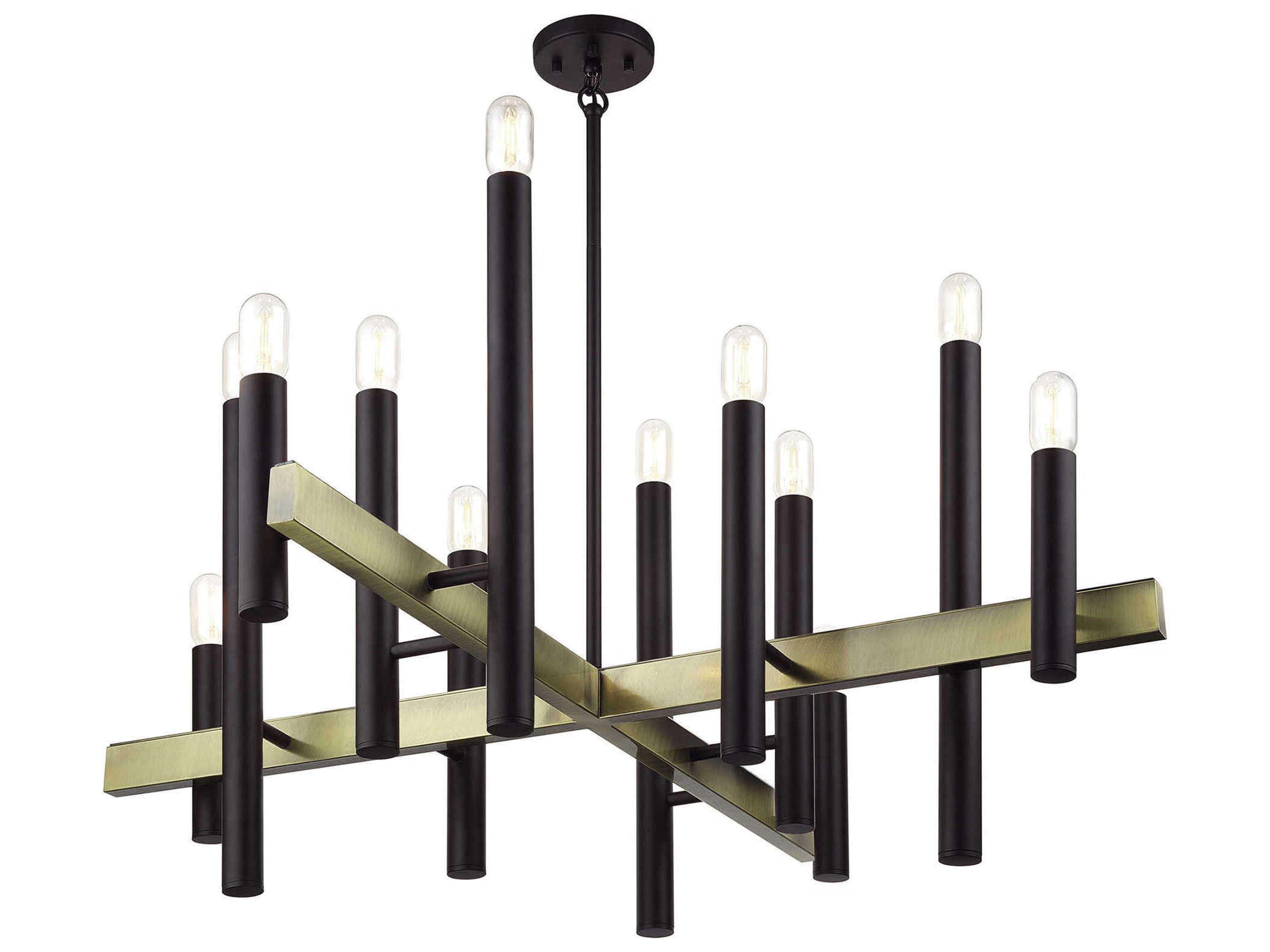 Livex Lighting Helsinki 12-Light Bronze Antique Brass Chandelier