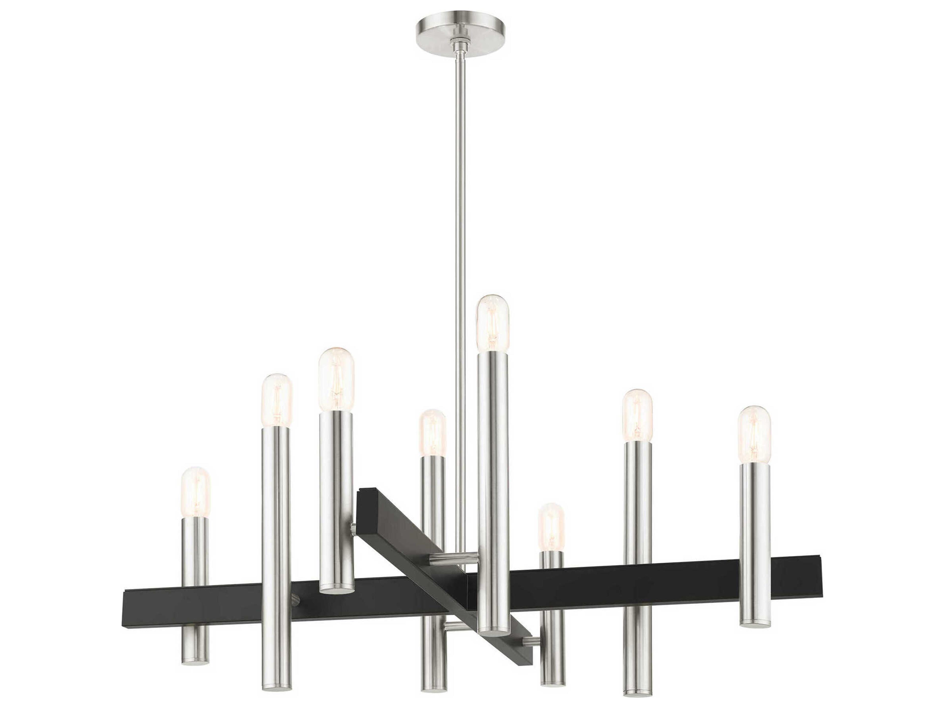 Livex Lighting Helsinki 8-Light Brushed Nickel Candelabra Chandelier