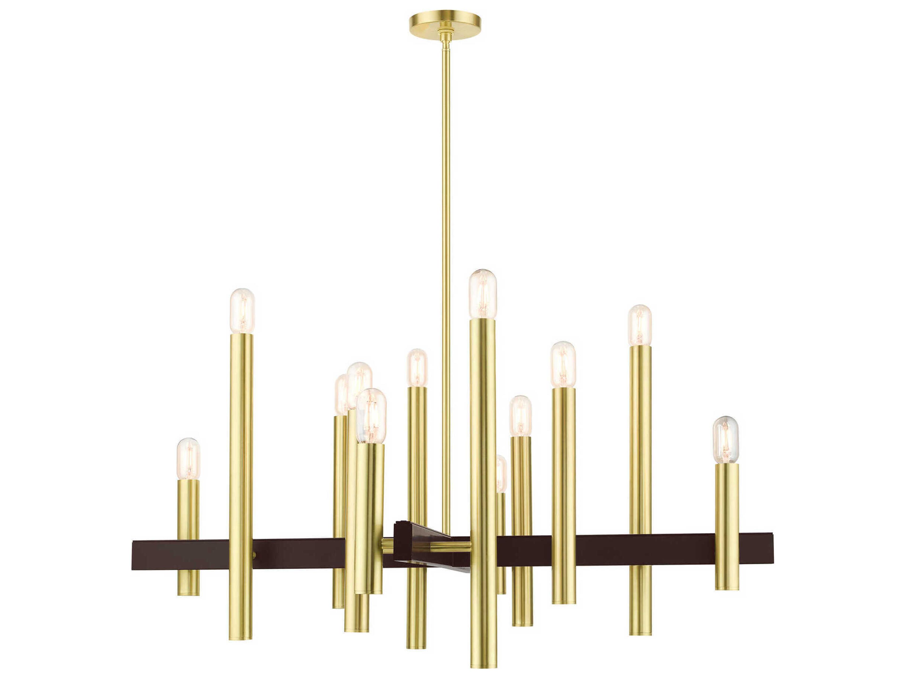 Helsinki 12-Light Satin Brass Candelabra Chandelier