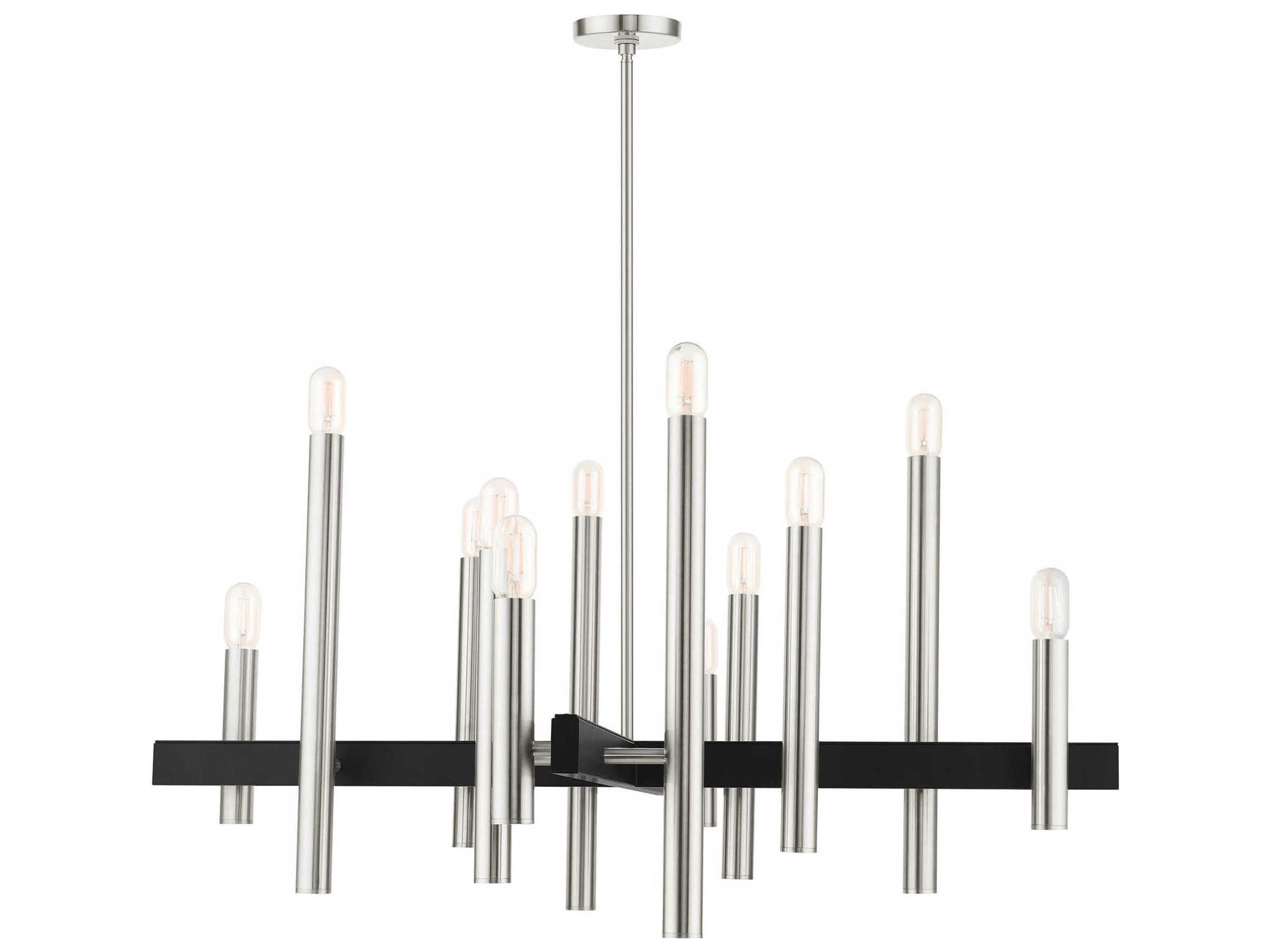 Livex Lighting Helsinki 12-Light Brushed Nickel Candelabra Chandelier