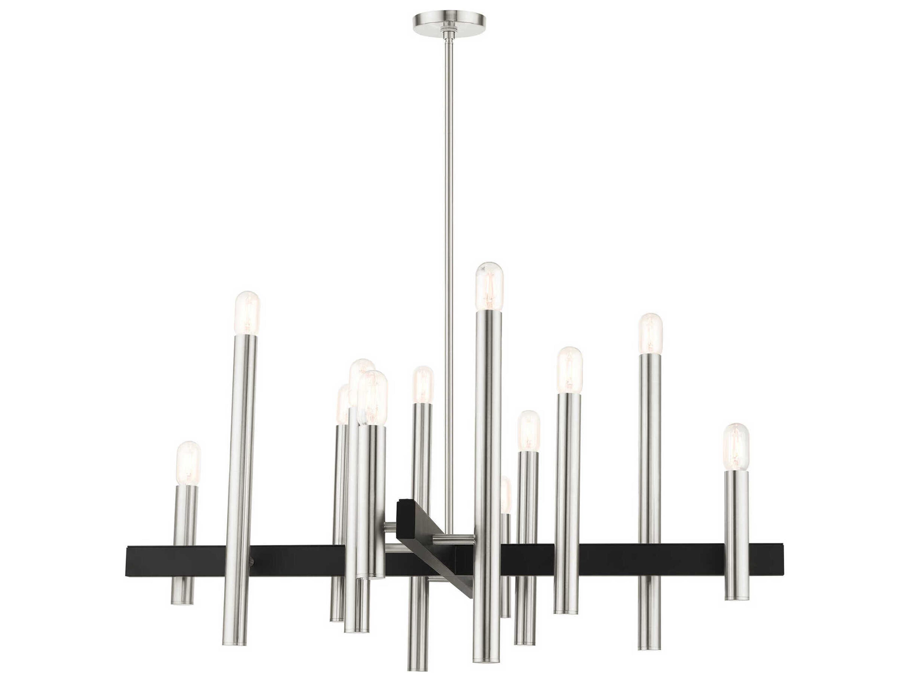 Livex Lighting Helsinki 12-Light Brushed Nickel Candelabra Chandelier