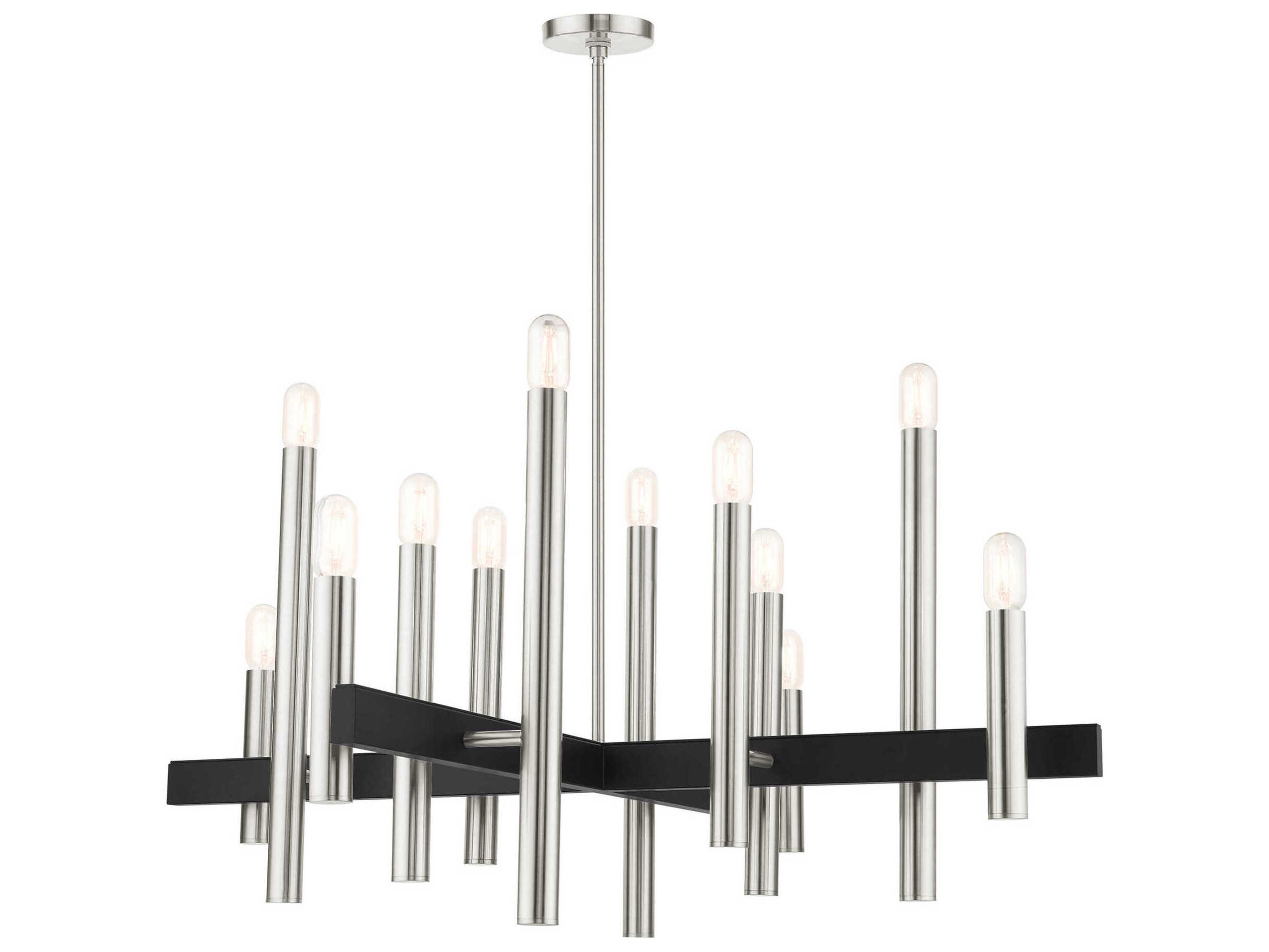 Livex Lighting Helsinki 12-Light Brushed Nickel Candelabra Chandelier