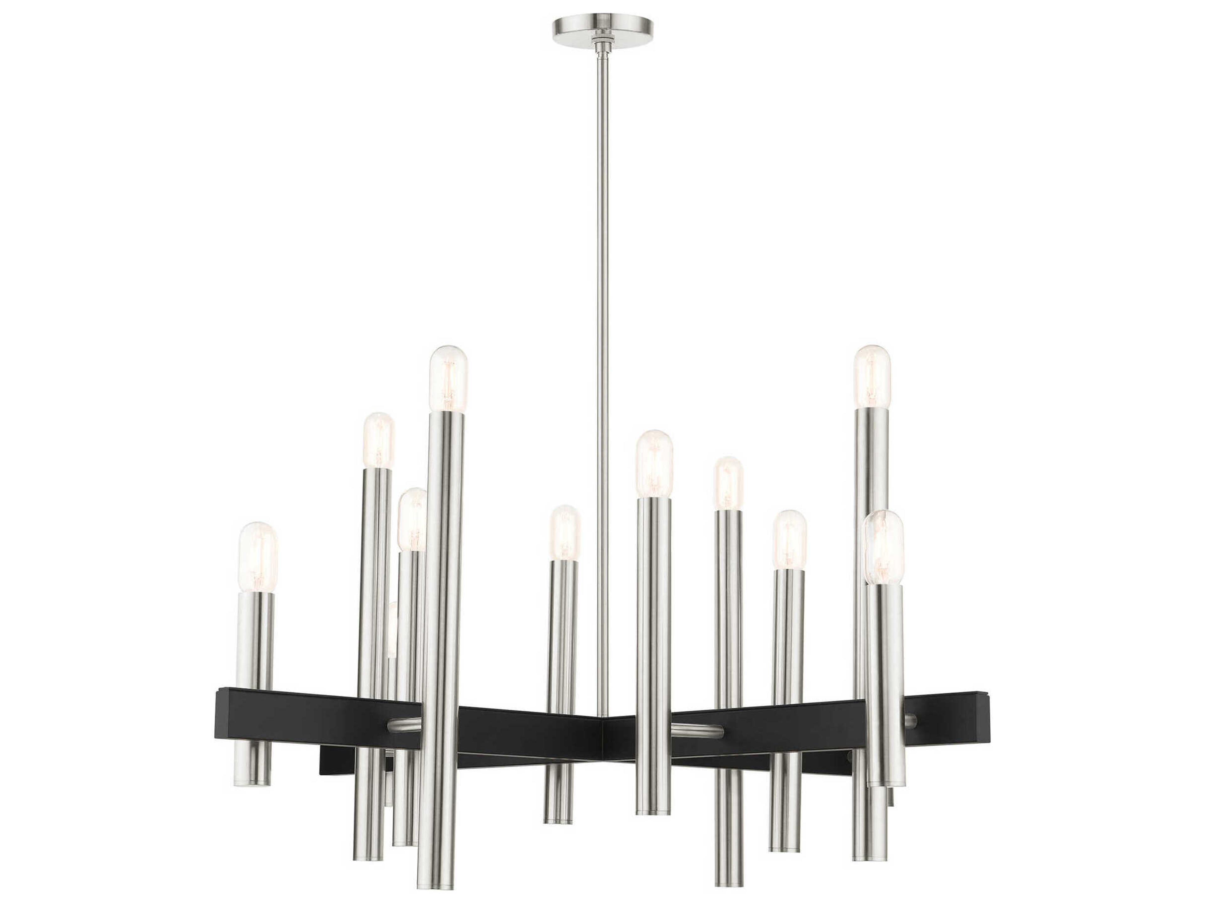 Livex Lighting Helsinki 12-Light Brushed Nickel Candelabra Chandelier