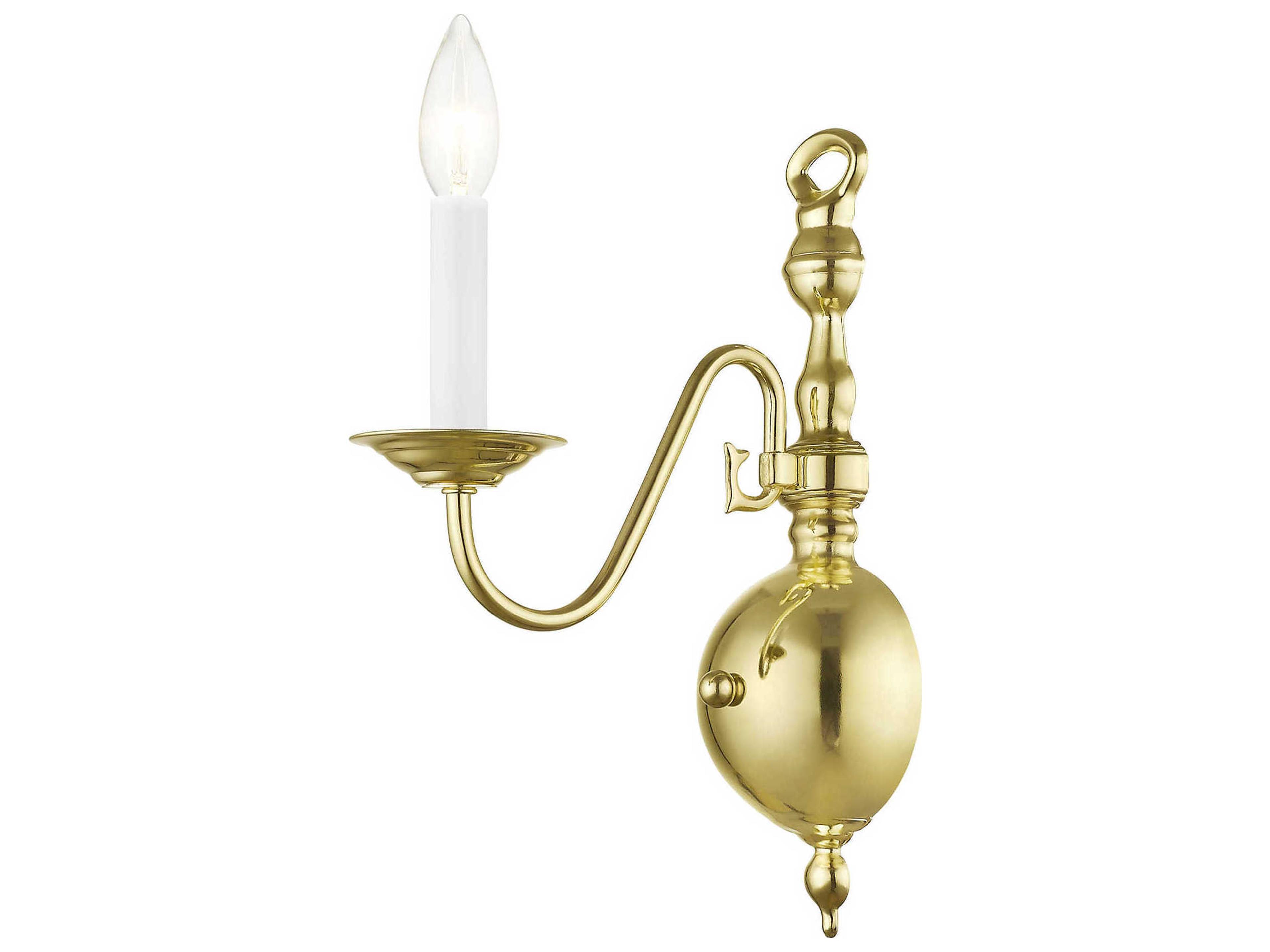 Livex Lighting Williamsburgh 1-Light Polished Brass Wall Sconce