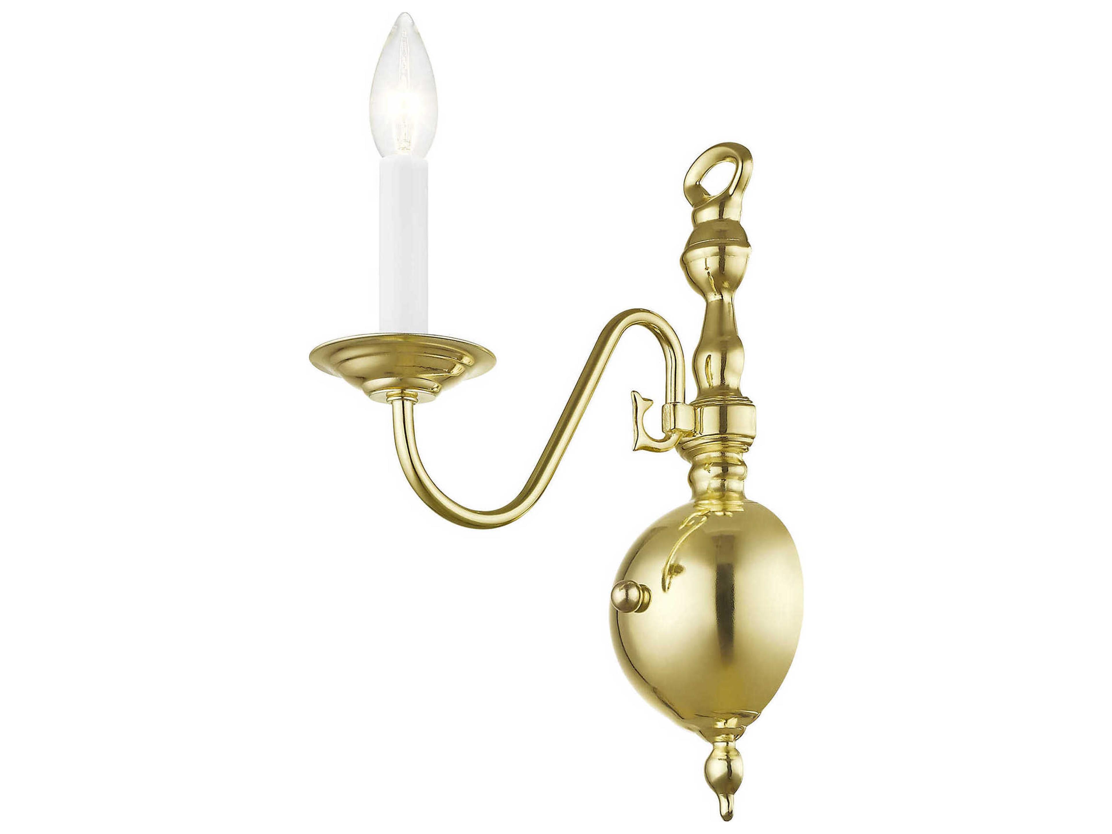 Livex Lighting Williamsburgh 1-Light Polished Brass Wall Sconce